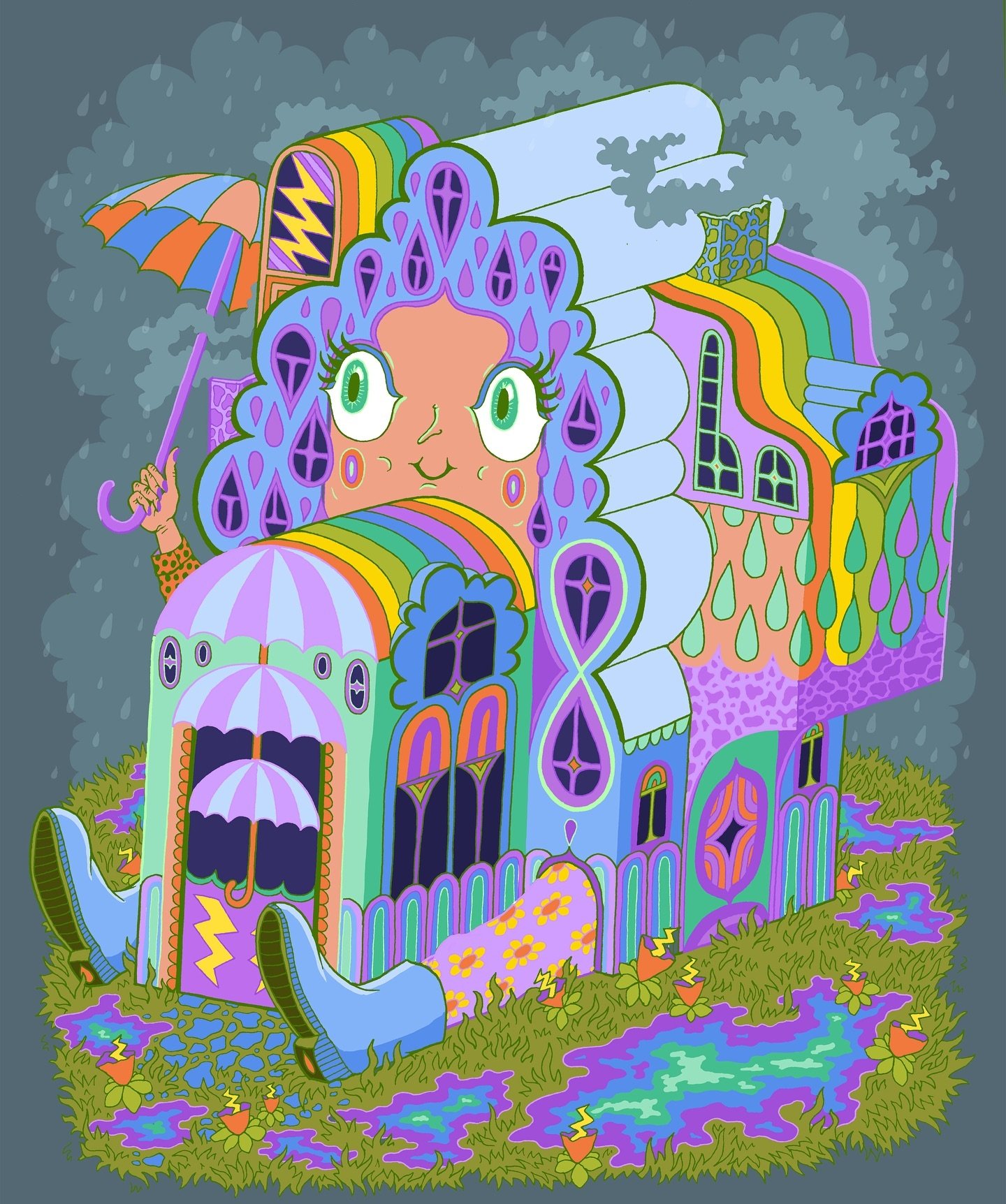 Been real rainy! I drew this guy a couple years ago but I just noticed he probably needs a frog friend 🐸