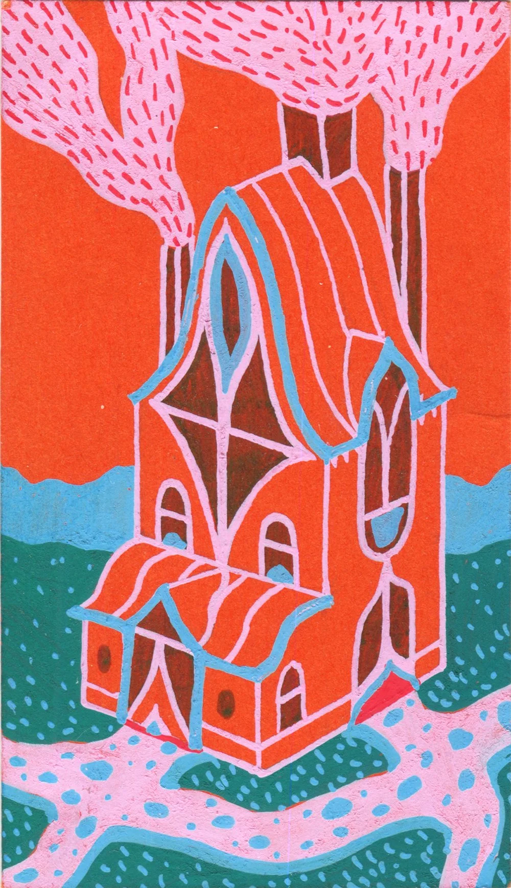 Tiny Red House - Original Painting