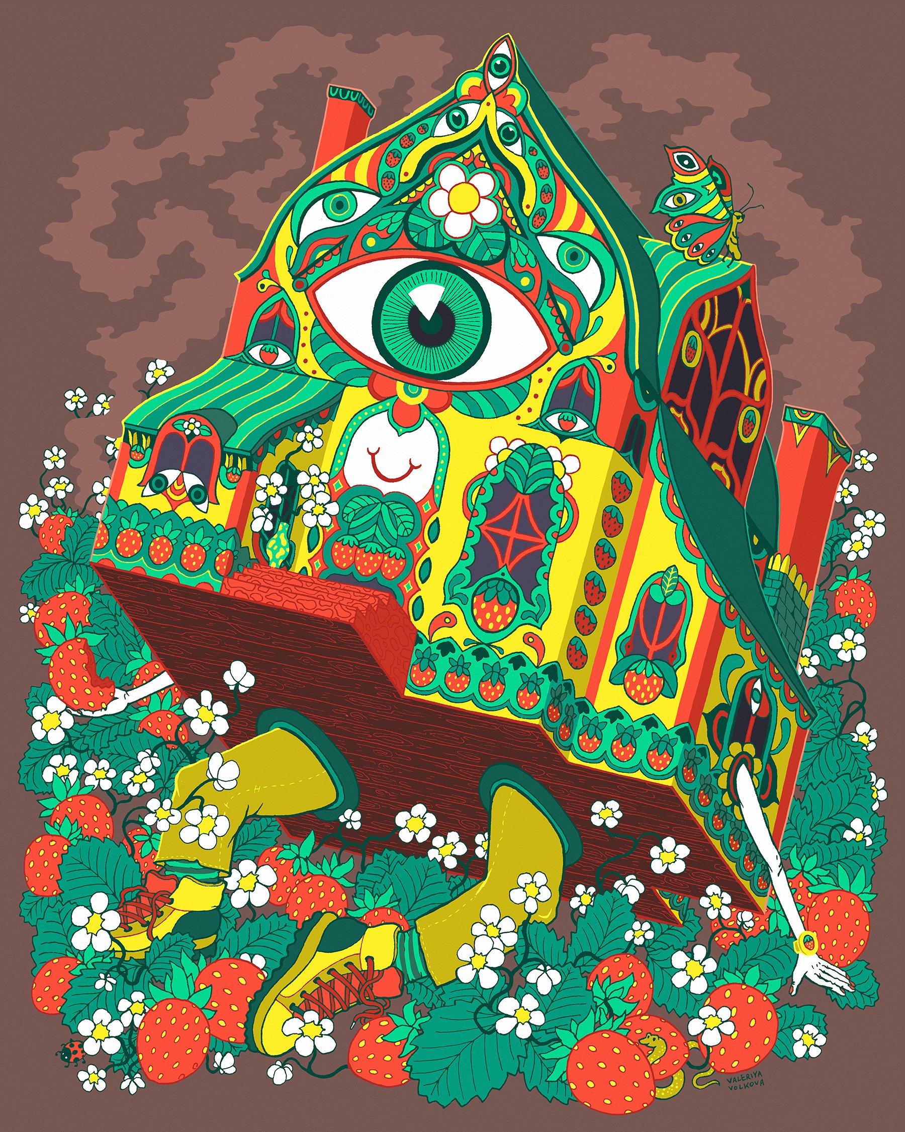 Strawberry House Print
