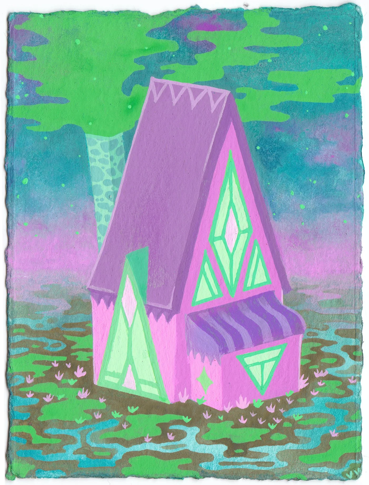 Purple House - Original Painting