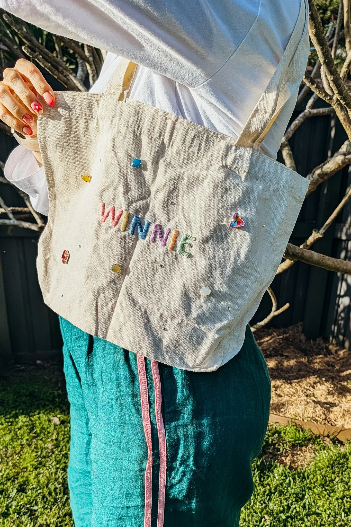 Bubble Embroidery Tote Bags