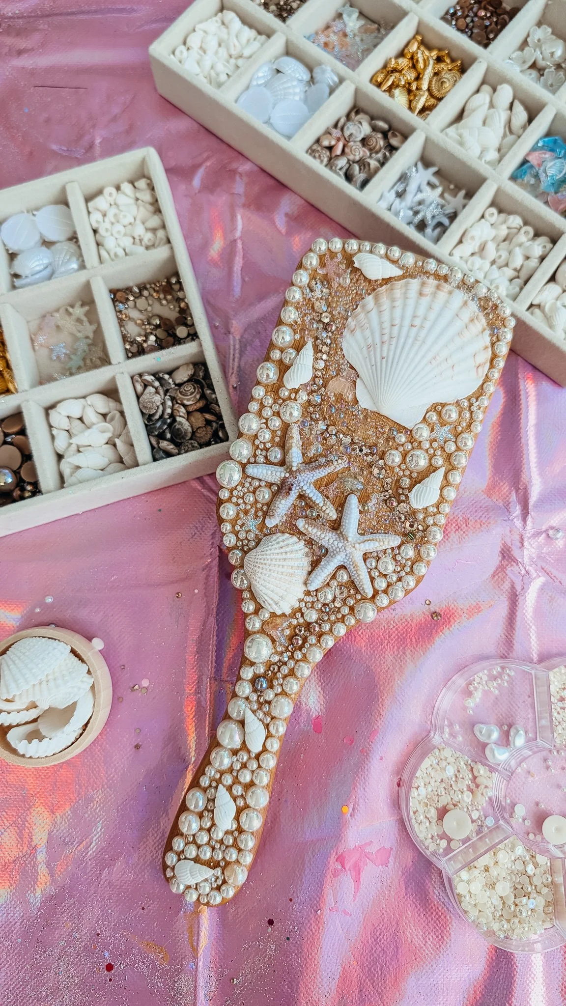 mermaid shell hair brush craft social