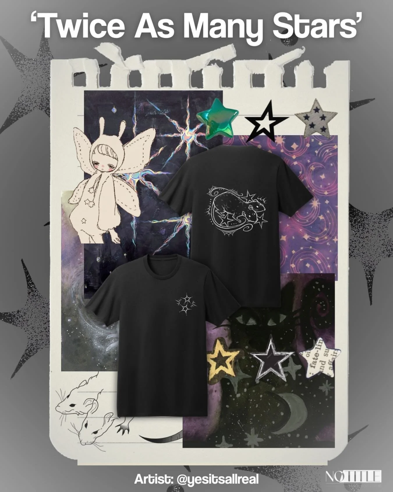 Is this your vibe? Well you&rsquo;ve come to the right place! Check out our &lsquo;Twice As Many Stars&rsquo; T-shirt designed by Ana Guinto @yesitsallreal (she/they) 🌟🐀

&bull;

&bull;

&bull;

#notitlestore #sustainablefashion #ecofriendly #small