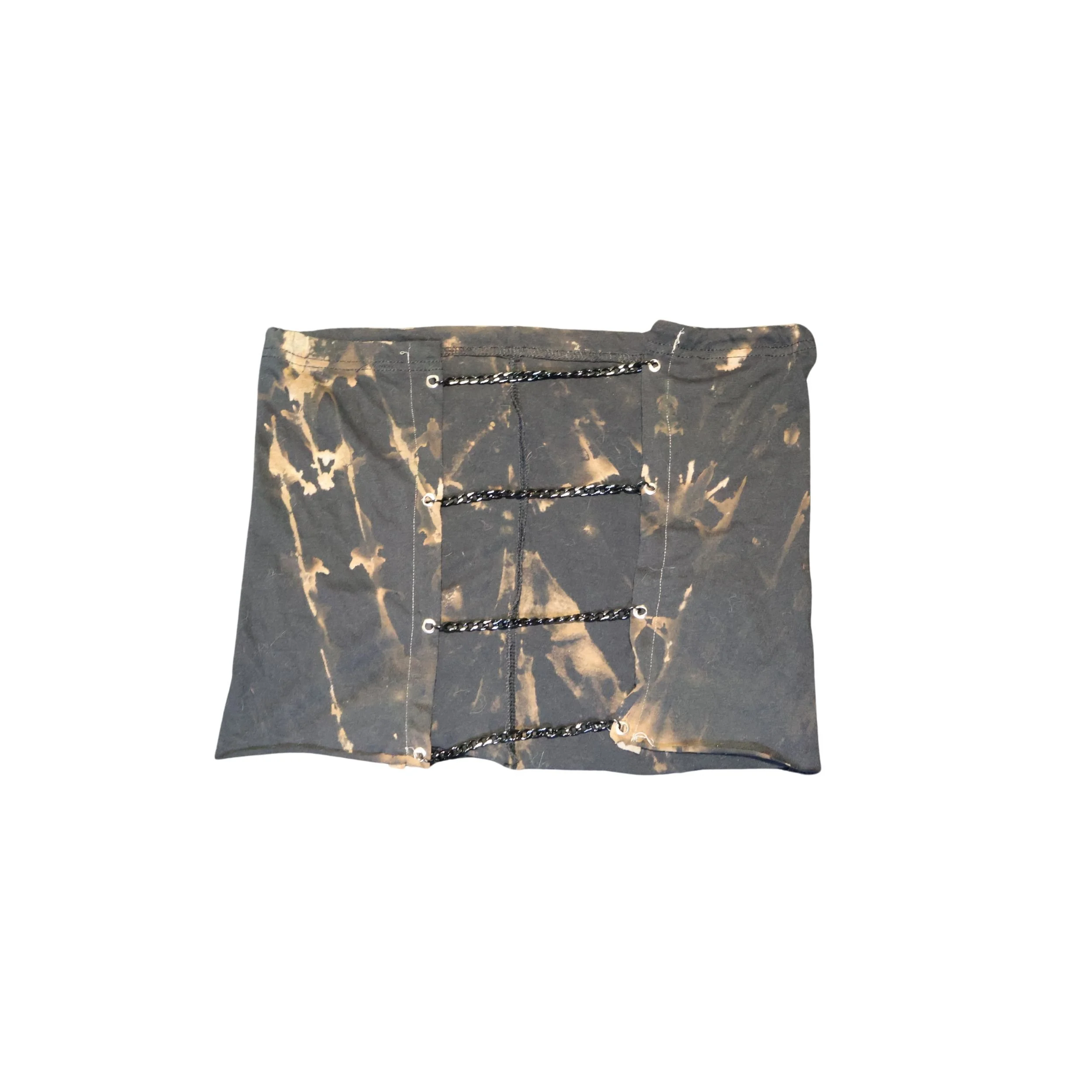 Bleach-Dyed Lace-Up Tube Top