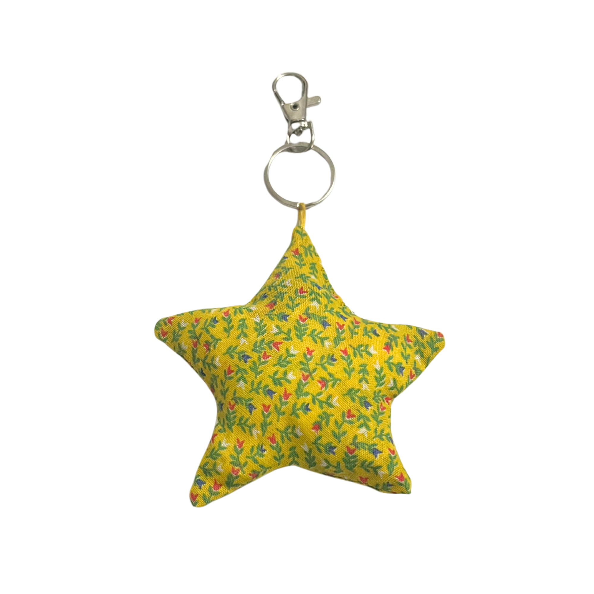 Yellow Floral Star Bag Charm