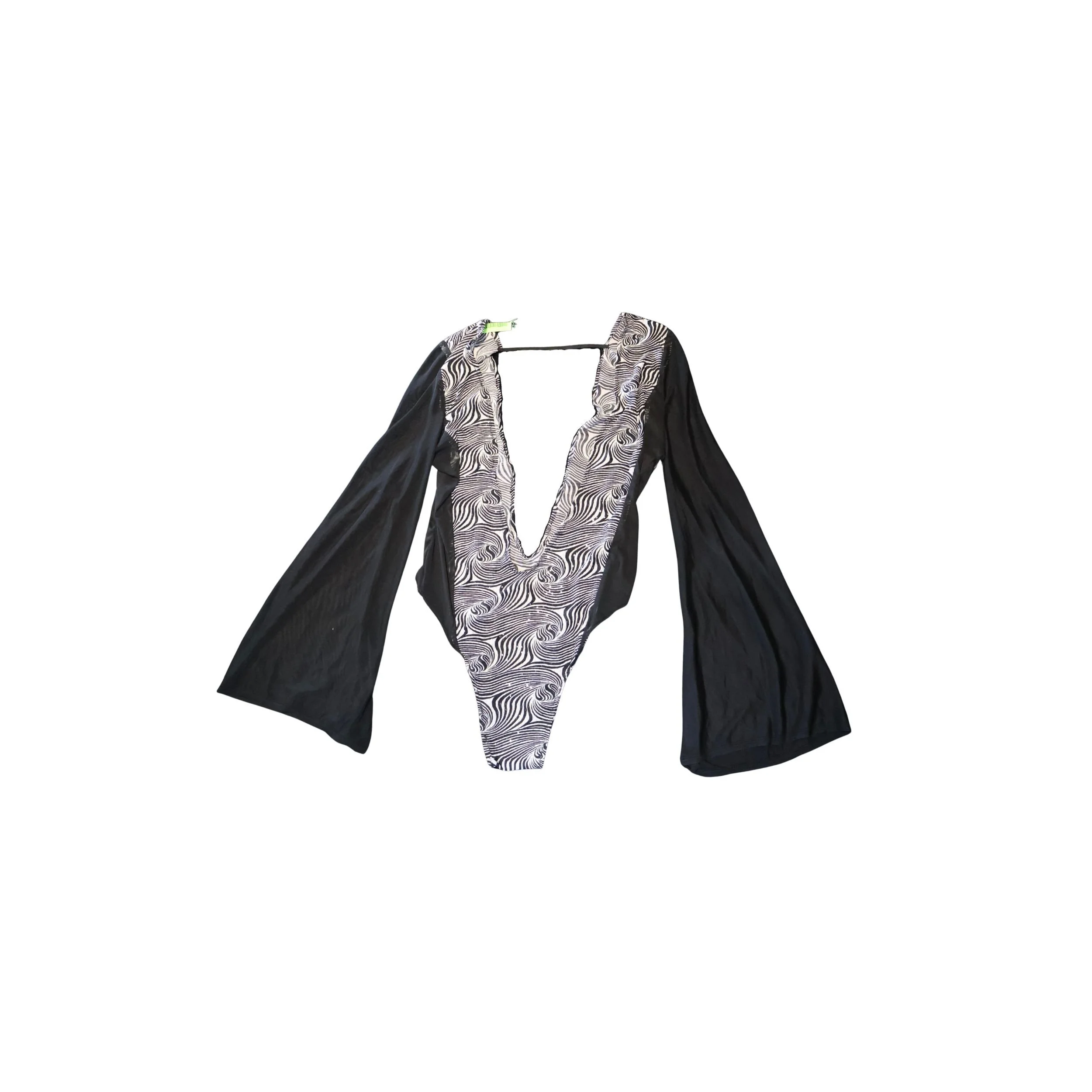 Deep-V Bell Sleeve Bodysuit