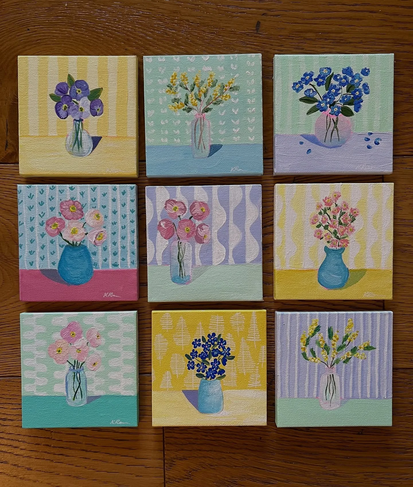 🪻🌸 Nine little mini magnetic paintings for your fridge, perfect for when you run out of wall space!
They will be available next weekend @brisstyle Twilight market in King George Square. 🌼🩷
See you there!