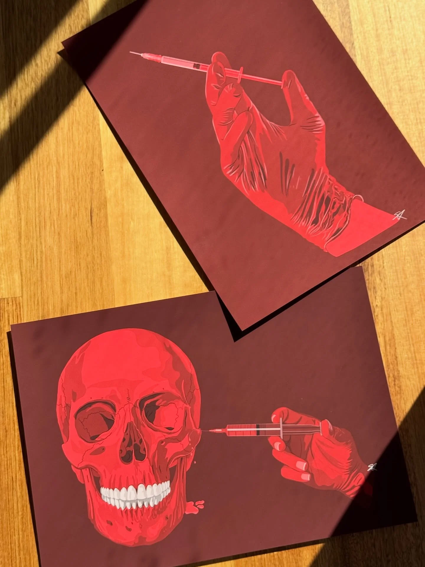 This commission was SO much fun!

These pieces &ldquo;For Beauty?&rdquo; And &ldquo;Skin Deep&rdquo; were such a dream to create. The lux monochromatic red palette paired with the matte smooth rag paper in the dappled sunlight, I was obsessed when I 