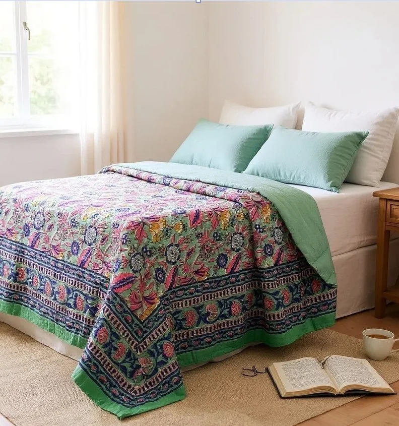 Wildflower Ocean Flower Quilt - Handmaids Global Collection
