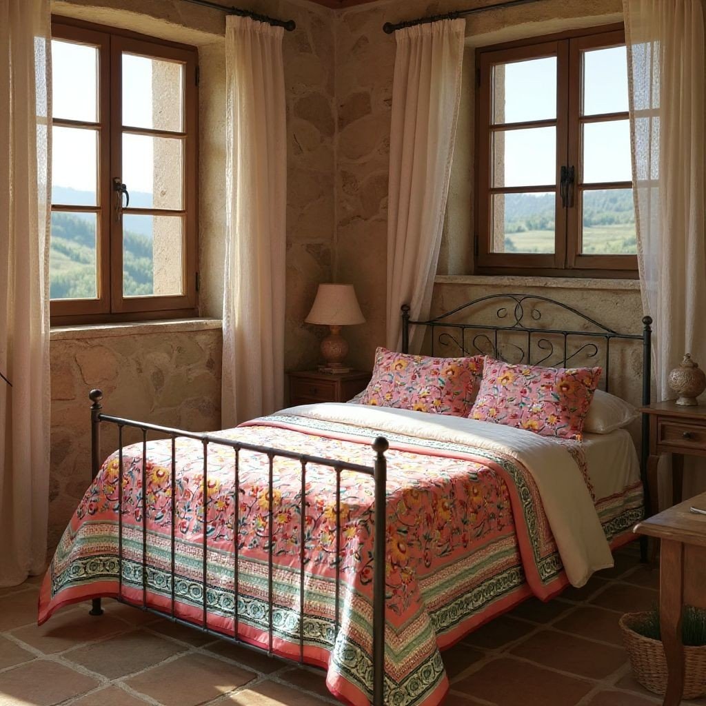 Fire Flower Orange Quilt - Handmaids Global Collection