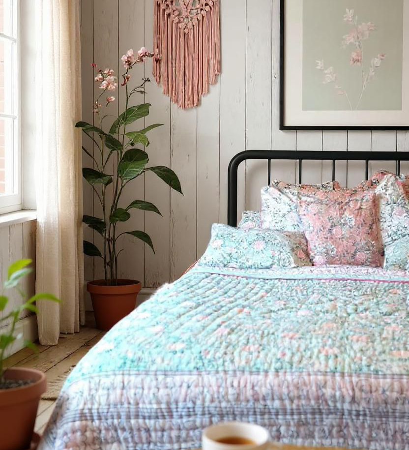 Rose Pink Cotton Quilt - Handmaids Global Collection