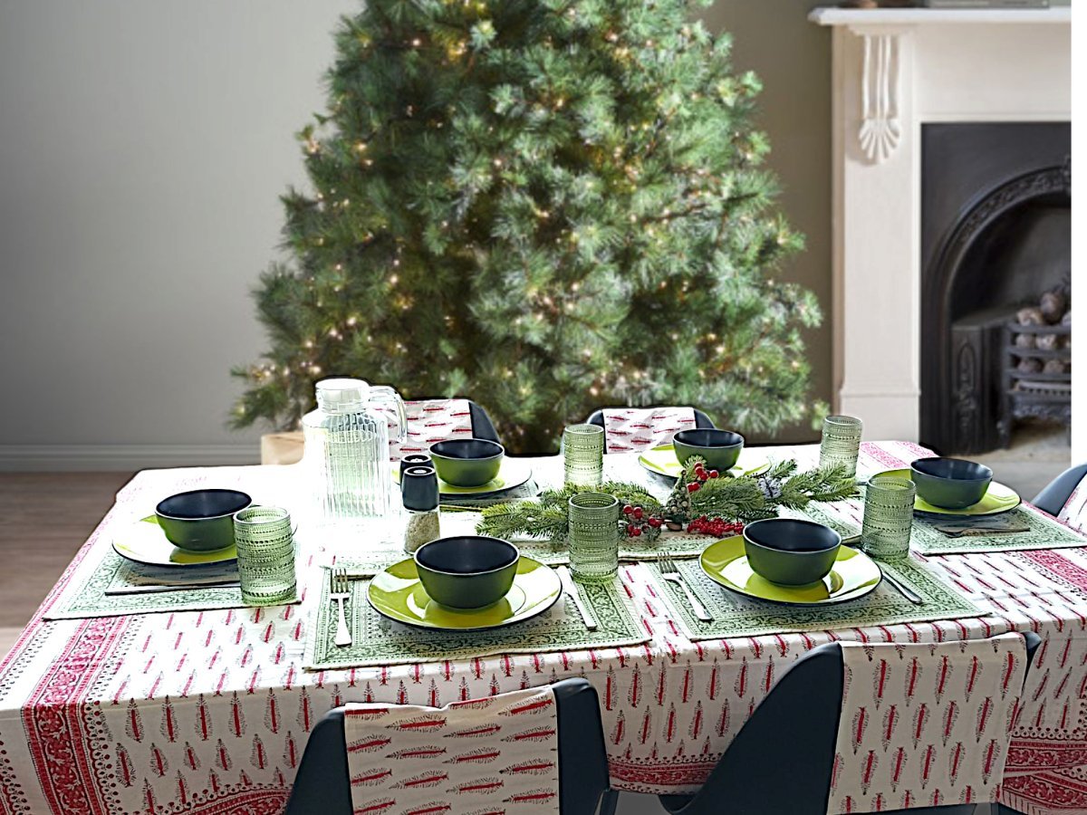 Table Set Winter Fir Tree Christmas Bundle - Handmaids Global Collection