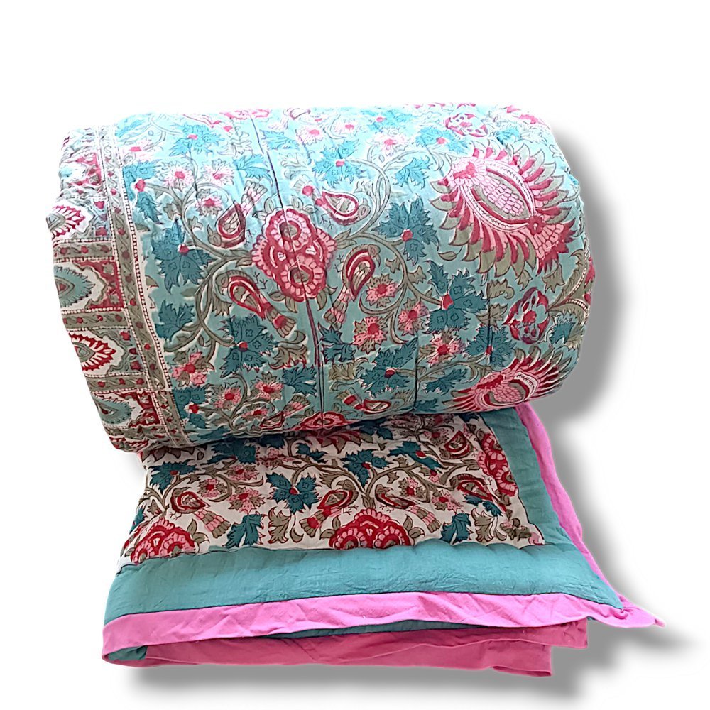 Paradise Bird Jade Quilt - Handmaids Global Collection