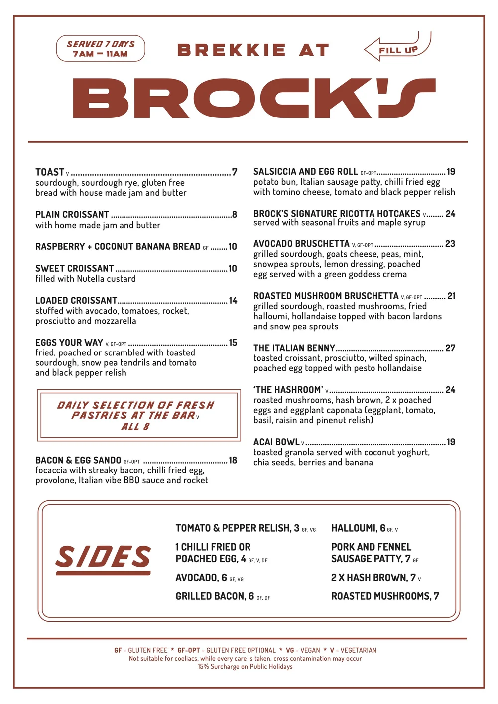 Brock's/menu — The Oxford Hotel