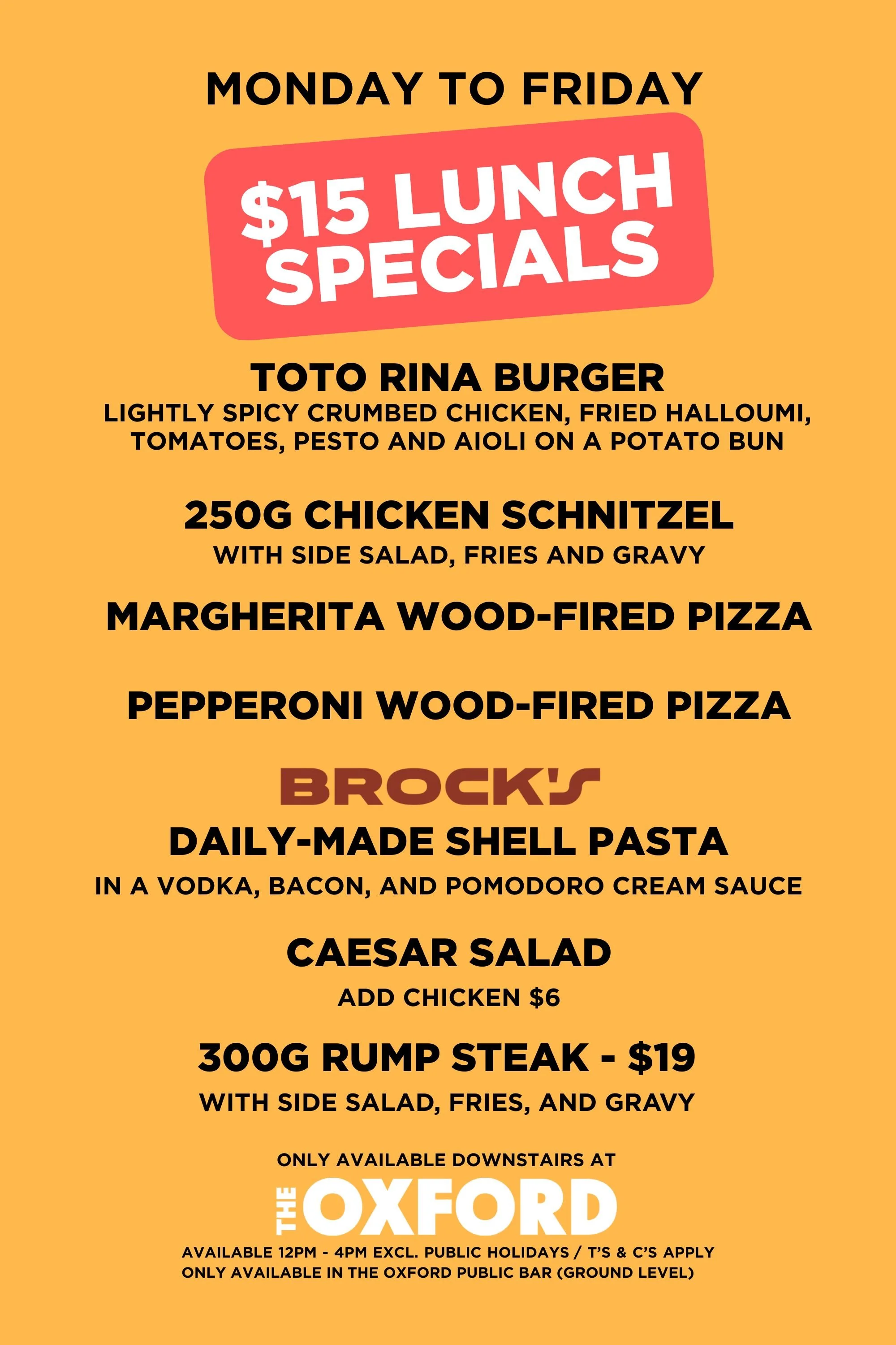 $15 Lunch Specials - Every Weekday from 12-4pm