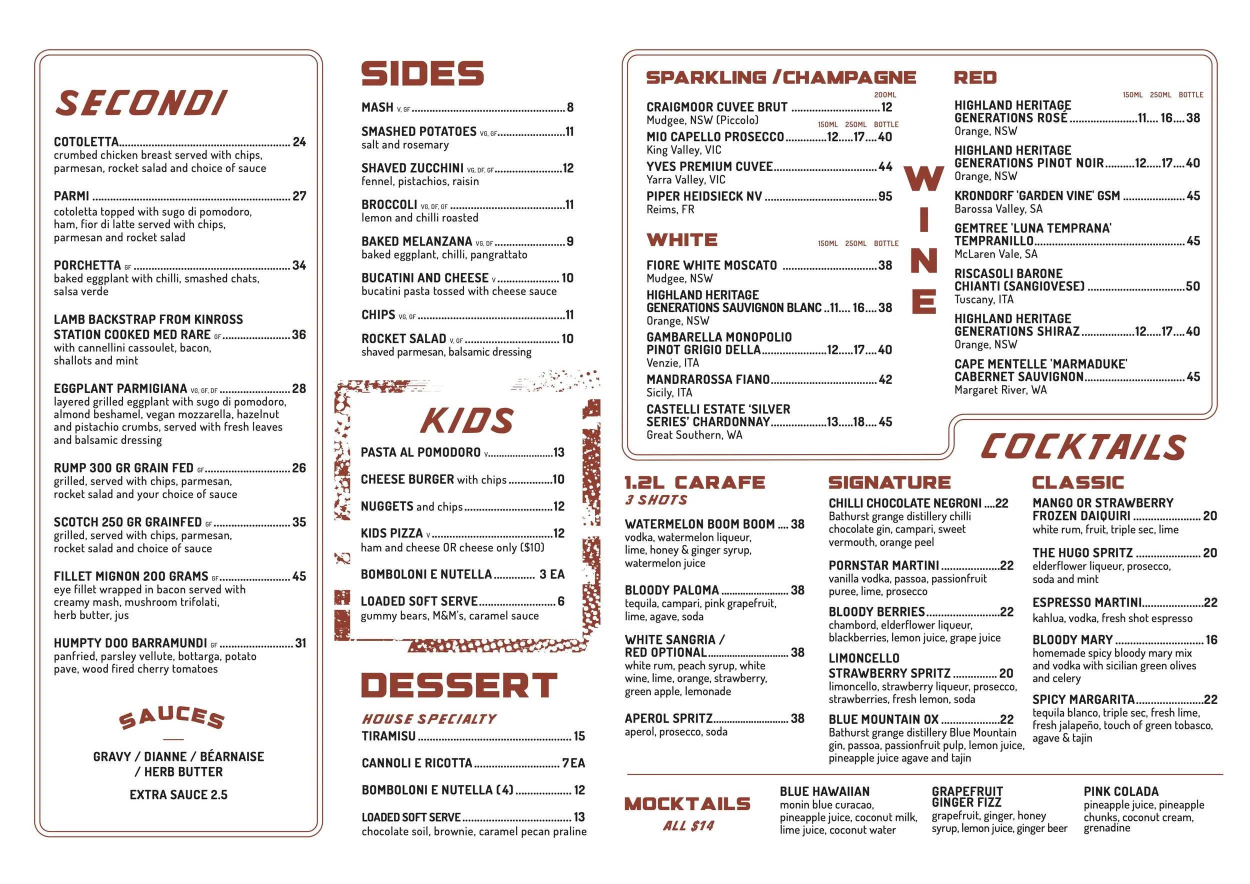 SPORTS COLOSSEUM/menu — The Oxford Hotel