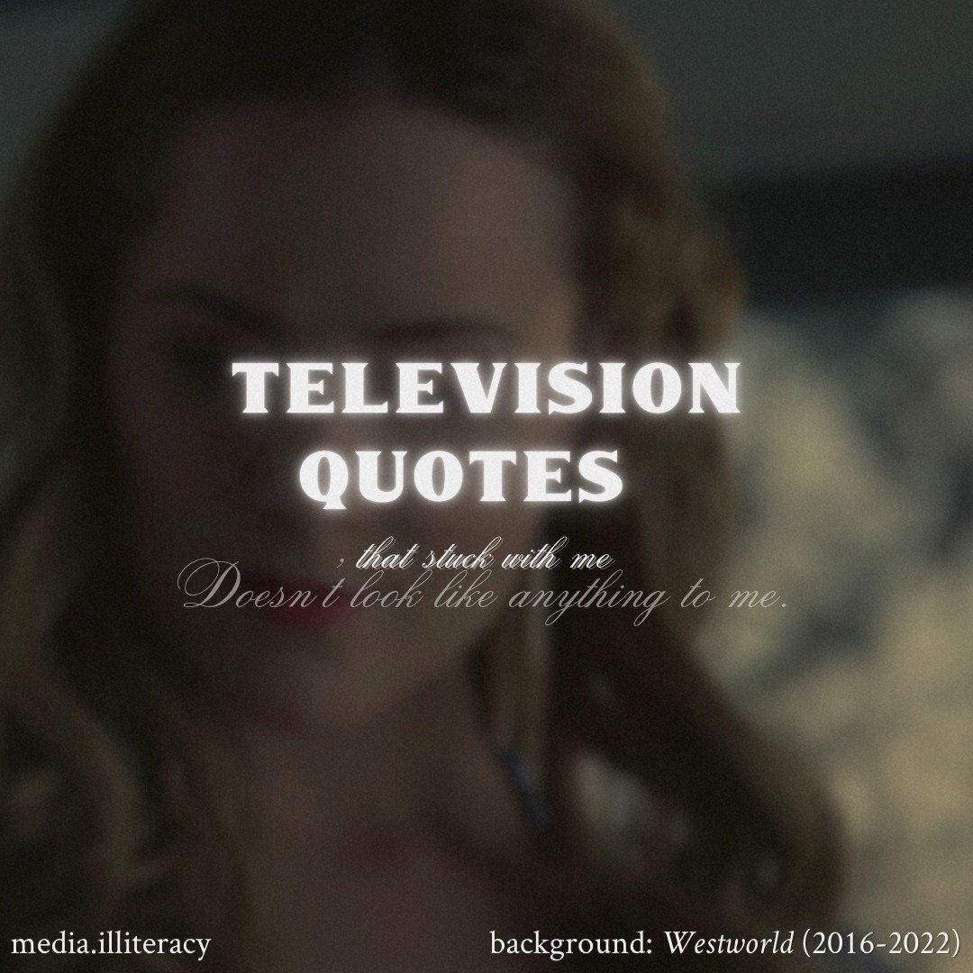 television quotes that stuck with me !!