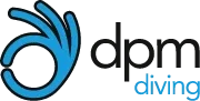 DPM diving logo, with blue "ok" hand gesture