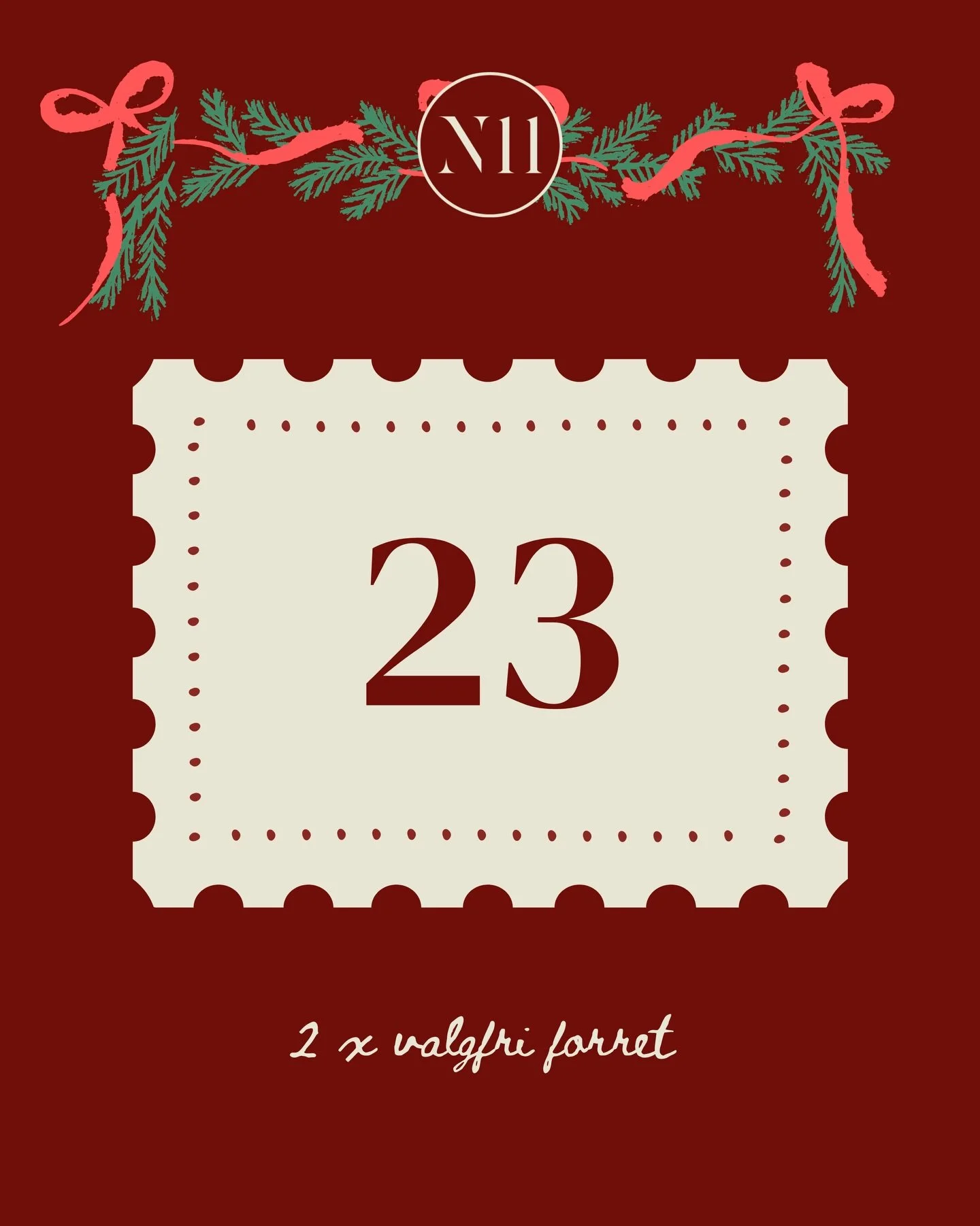 NYTORV 11&rsquo;s JULEKALENDER 2025 🥨

Bag dagens l&aring;ge gemmer der sig 2 x valgfrie forretter fra vores l&aelig;kre aften menu 🍴

S&aring;dan deltager du:
- Like dagens opslag
-Skriv i kommentarfeltet, hvem du vil dele pr&aelig;mien med

Konku