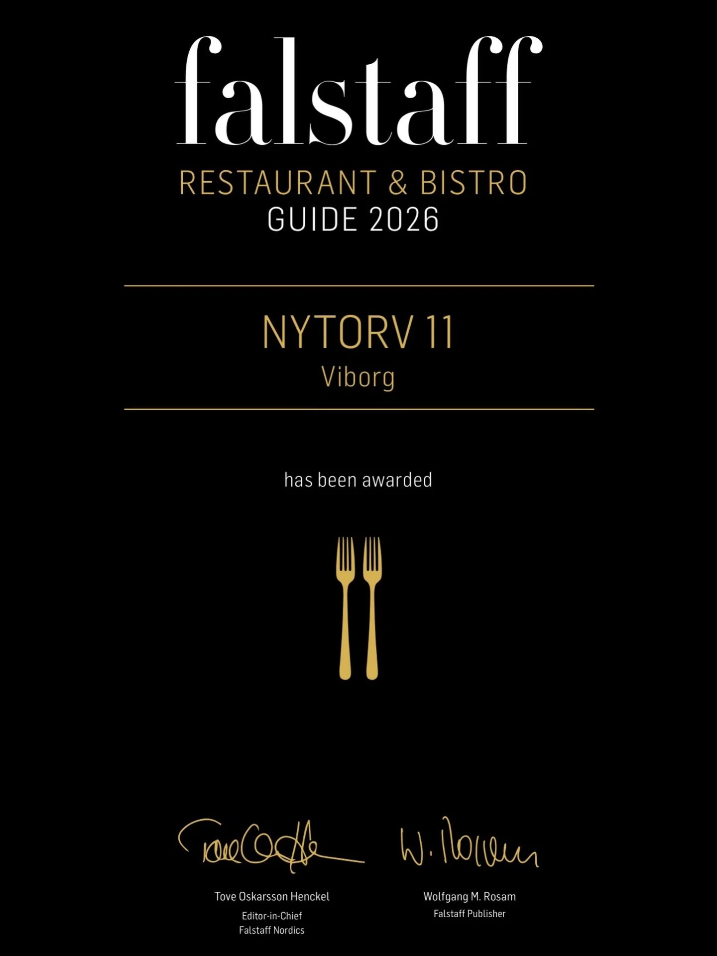 Falstaff Guide 2026 ✨

At blive anerkendt af Falstaff er noget, vi er oprigtigt stolte af
Men endnu vigtigere er det en p&aring;mindelse om, hvorfor vi g&oslash;r det her hver dag

For os handler det ikke kun om mad
Det handler om oplevelser, stemnin