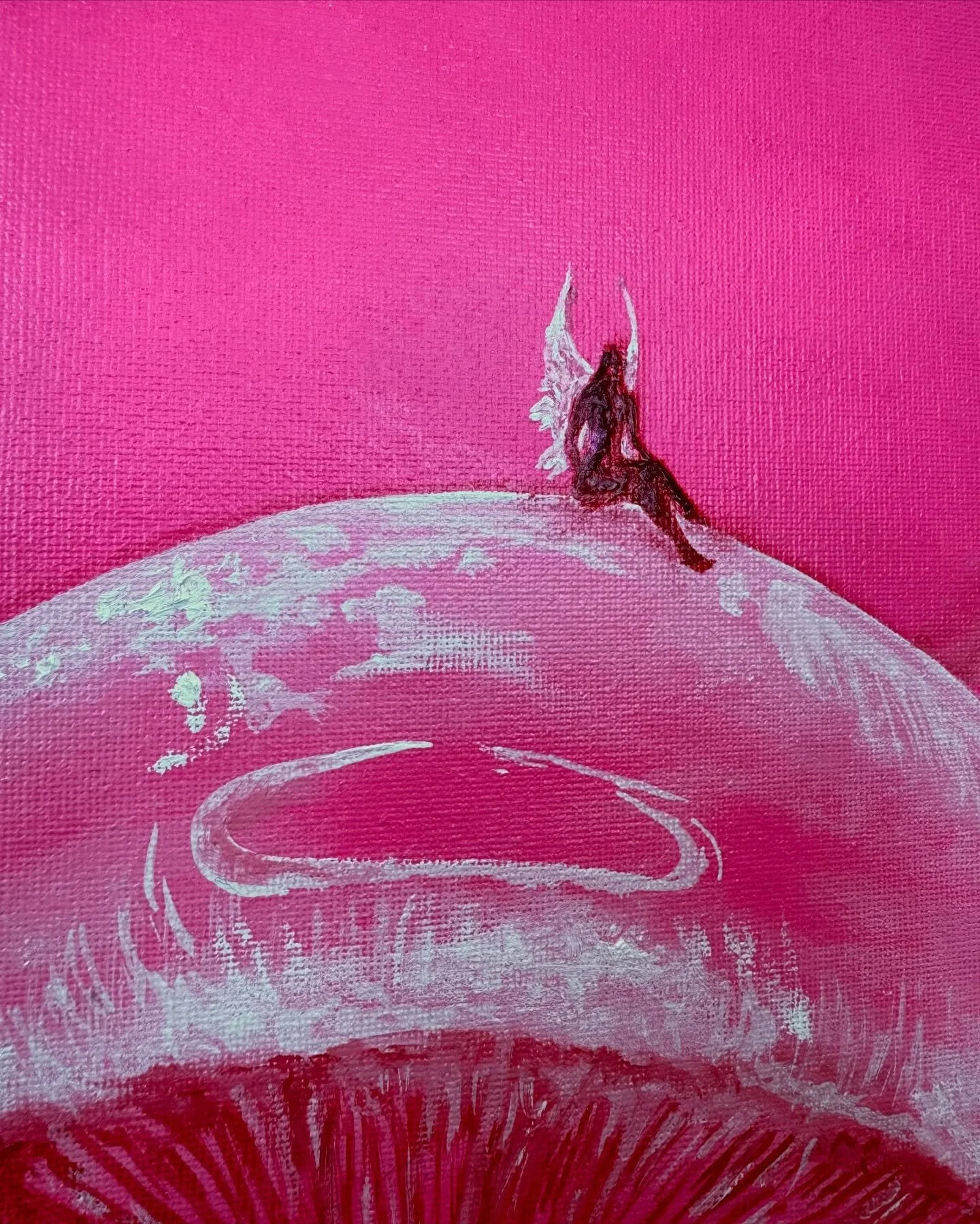 &lsquo;Toadstool&rsquo; 
a fairy&rsquo;s rest 🧚🏻&zwj;♀️🍄
20 x 16 inch, Oil on canvas

#canvaspainting #fairycore #fairyart #mushroomart #fantasyart