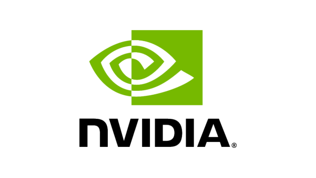 Logotipo de Nvidia con un ojo estilizado en color verde y negro, y la palabra 'Nvidia' debajo.