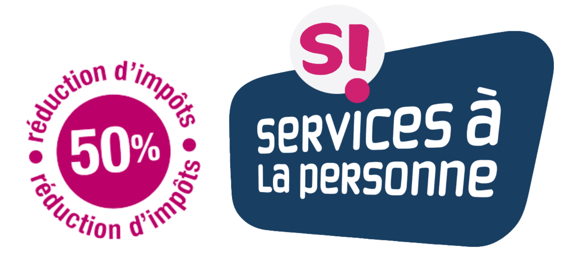 Annonce indiquant 50% de réduction sur certains services à la personne.