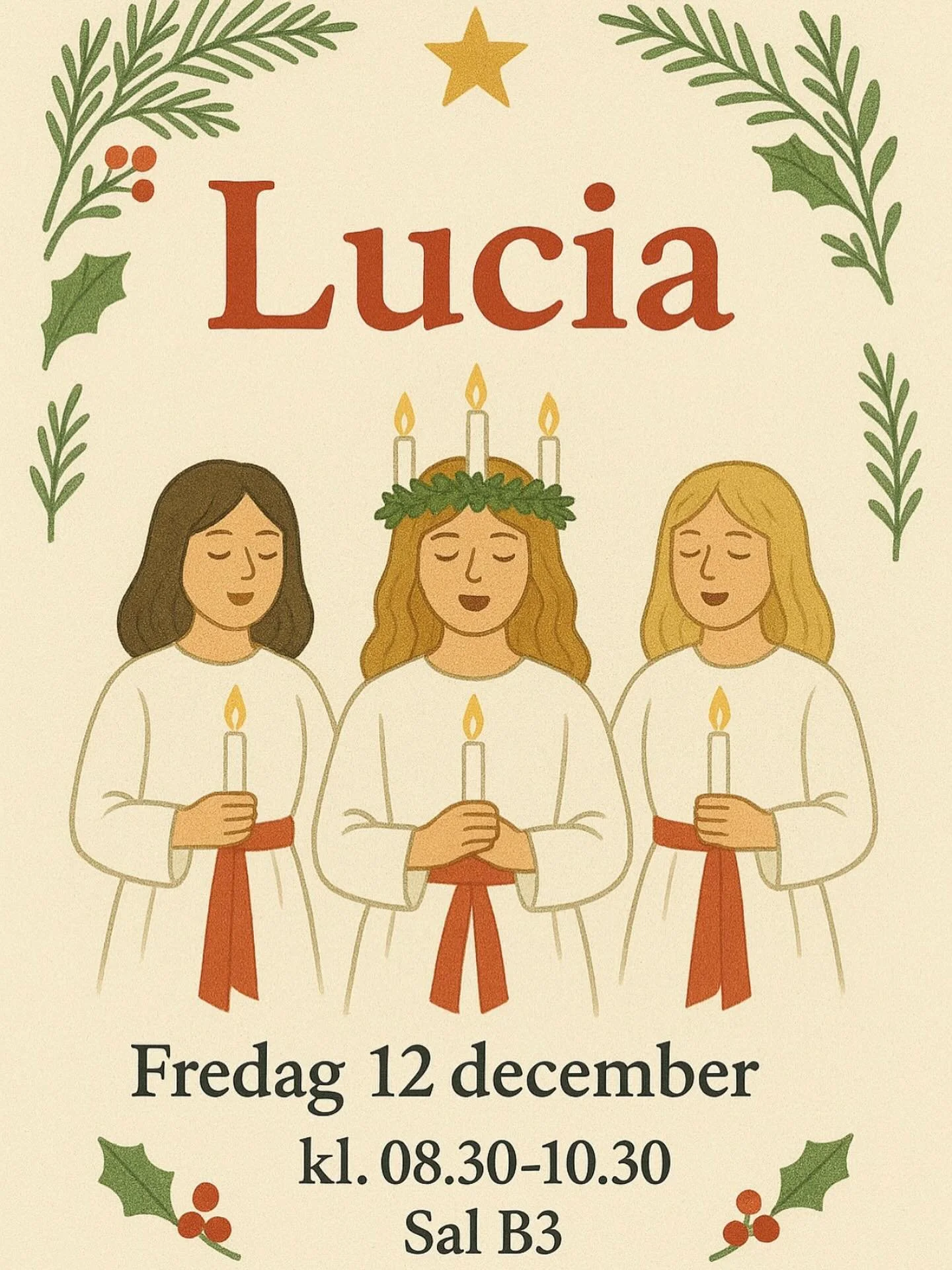 P&aring; fredag v&auml;lkomnas alla skolans elever till ett st&auml;mningsfullt luciafirande med s&aring;ng, fika och julk&auml;nsla✨🕯️Er mentor meddelar om vilken tid - ses d&aring;! #victumgymnasium #v&aring;rdochomsorgsprogrammet #barnochfritidsp