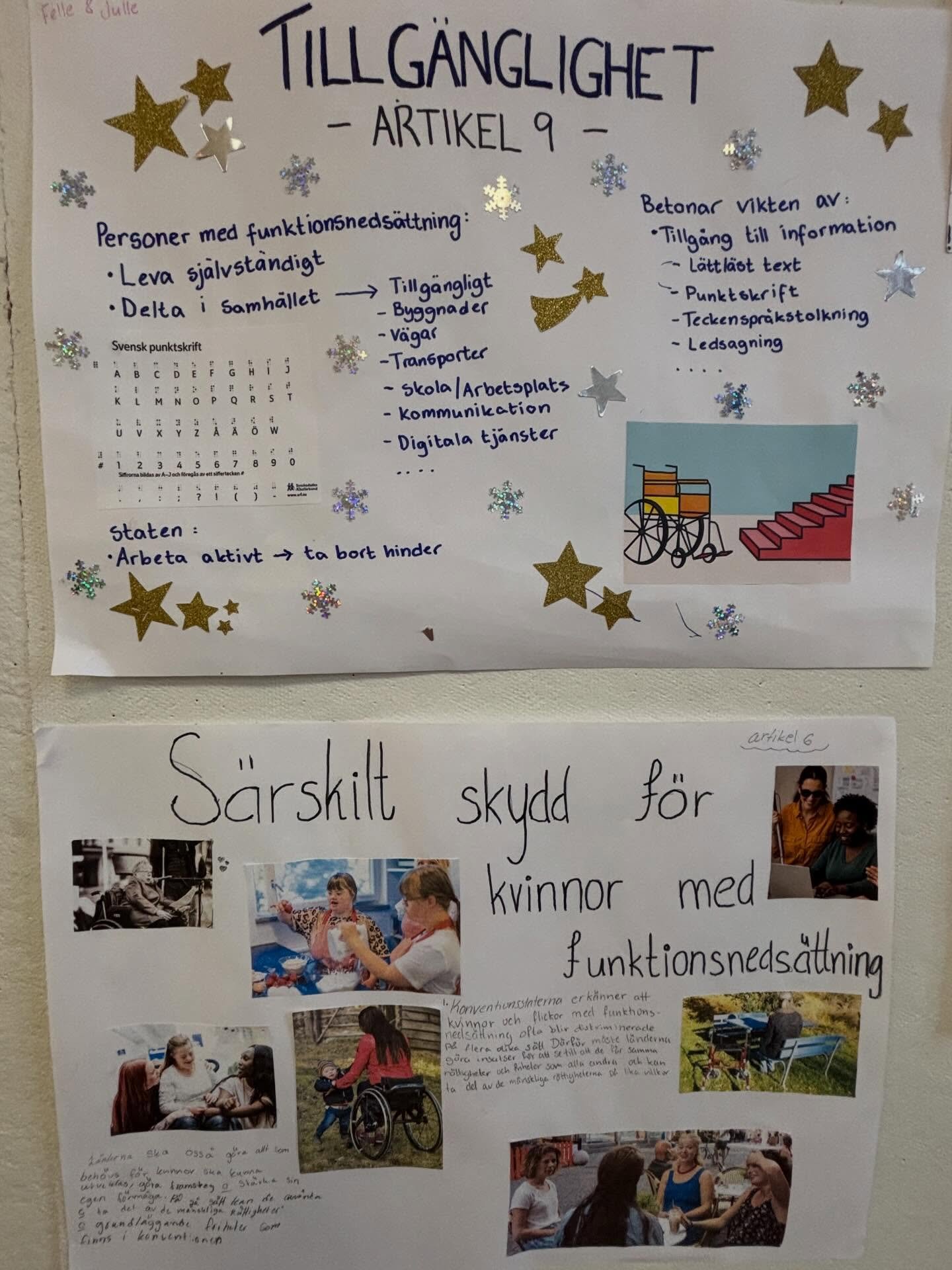 Konventionen om r&auml;ttigheter f&ouml;r personer med funktionsneds&auml;ttning, det har BF23 jobbat med. Lika r&auml;tt f&ouml;r alla!  #victumgymnasium #barnochfritidsprogrammet