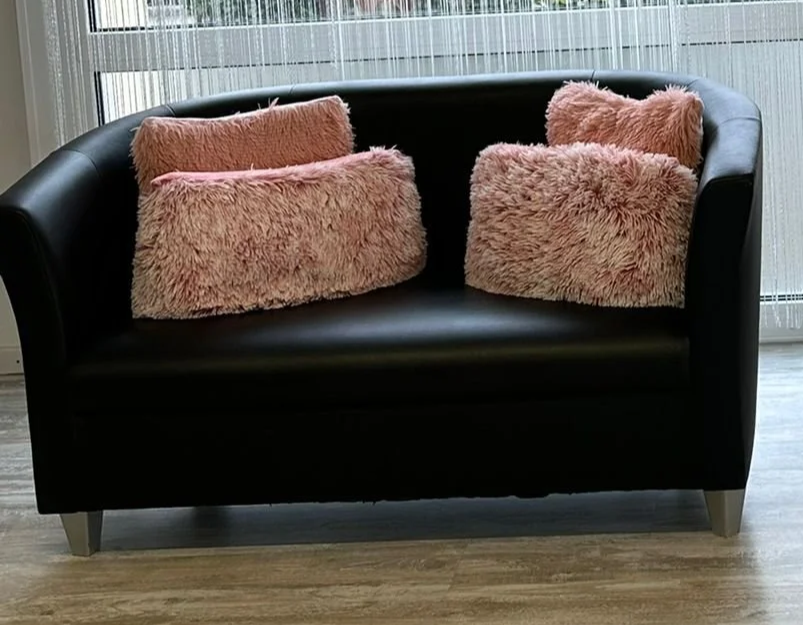 Sofa aus Kunstleder -  2 Sitze - Schwarz