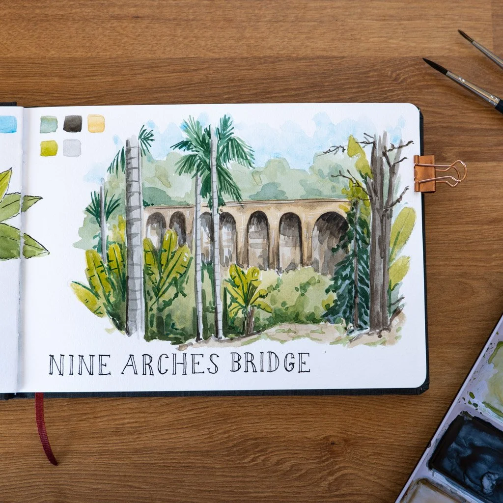 Watercolor Tutorial: Stonebridge in Sri Lanka’s Jungle