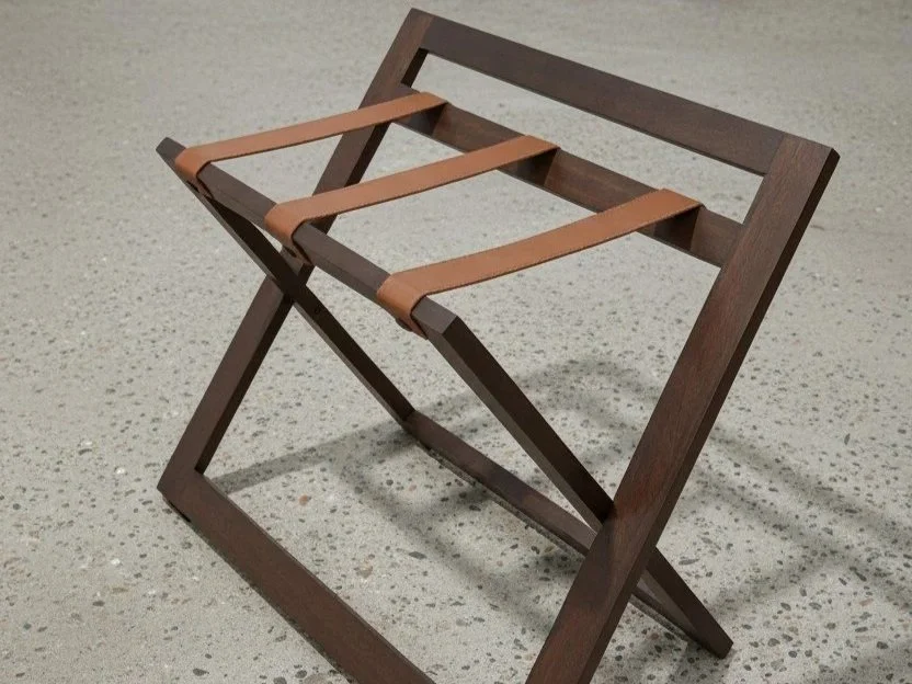 Luggage rack wood with backrest