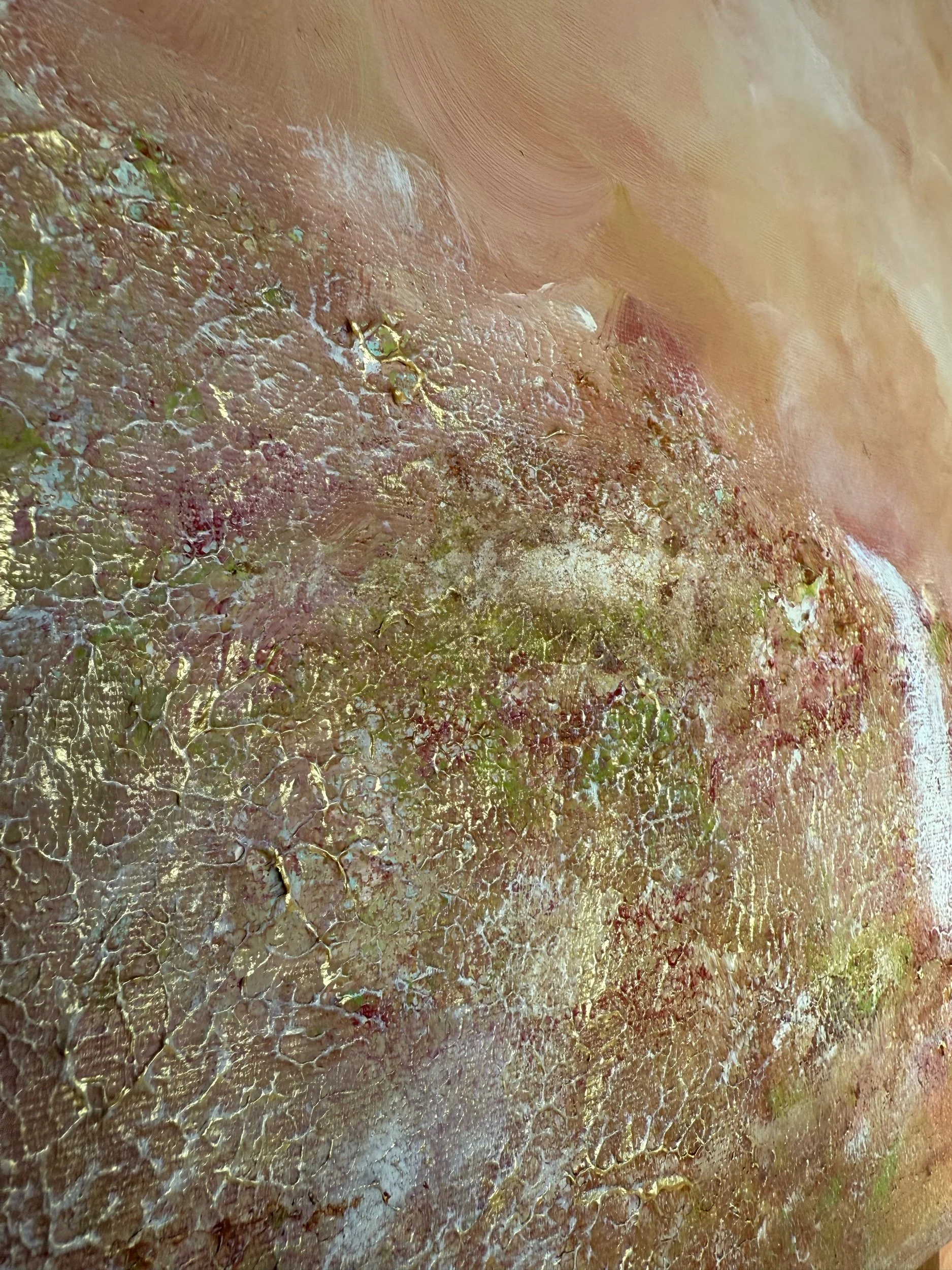 Großformatiges, halbabstraktes Landschaftsgemälde, entworfen für ruhige Innenräume