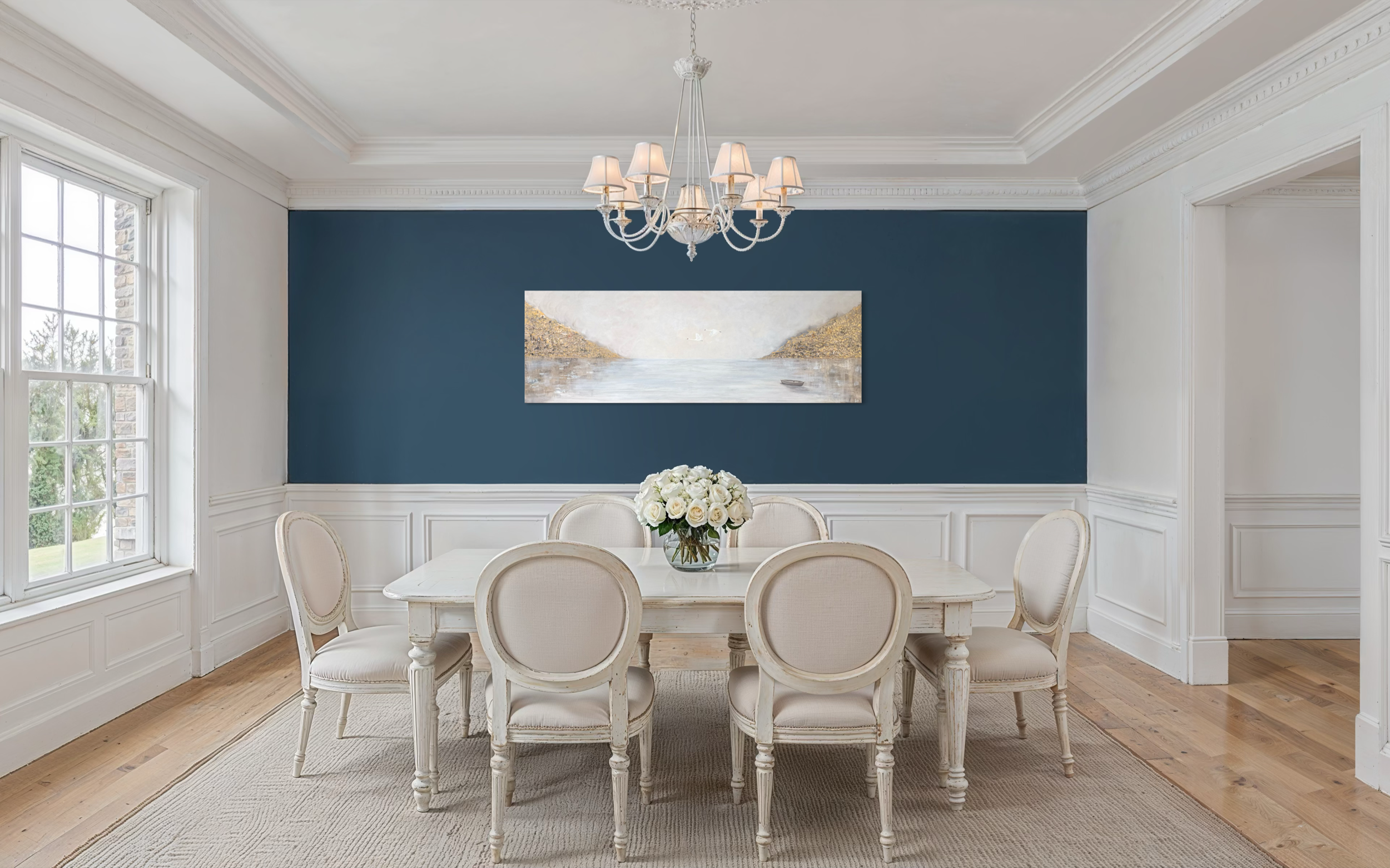 Panorama Wandbild im eleganten Esszimmer