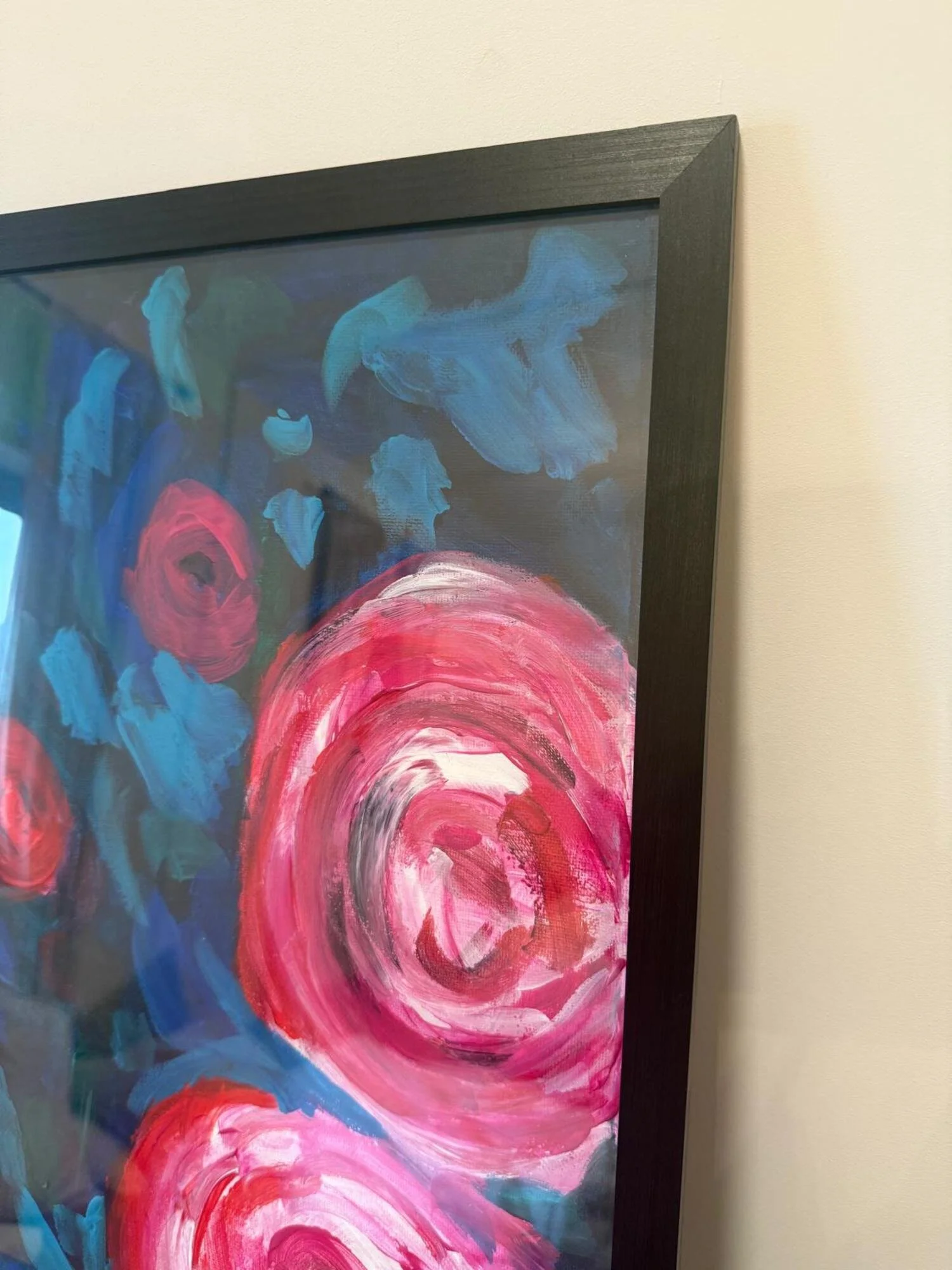 Gemälde Blumen modern auf strukturierter Leinwand