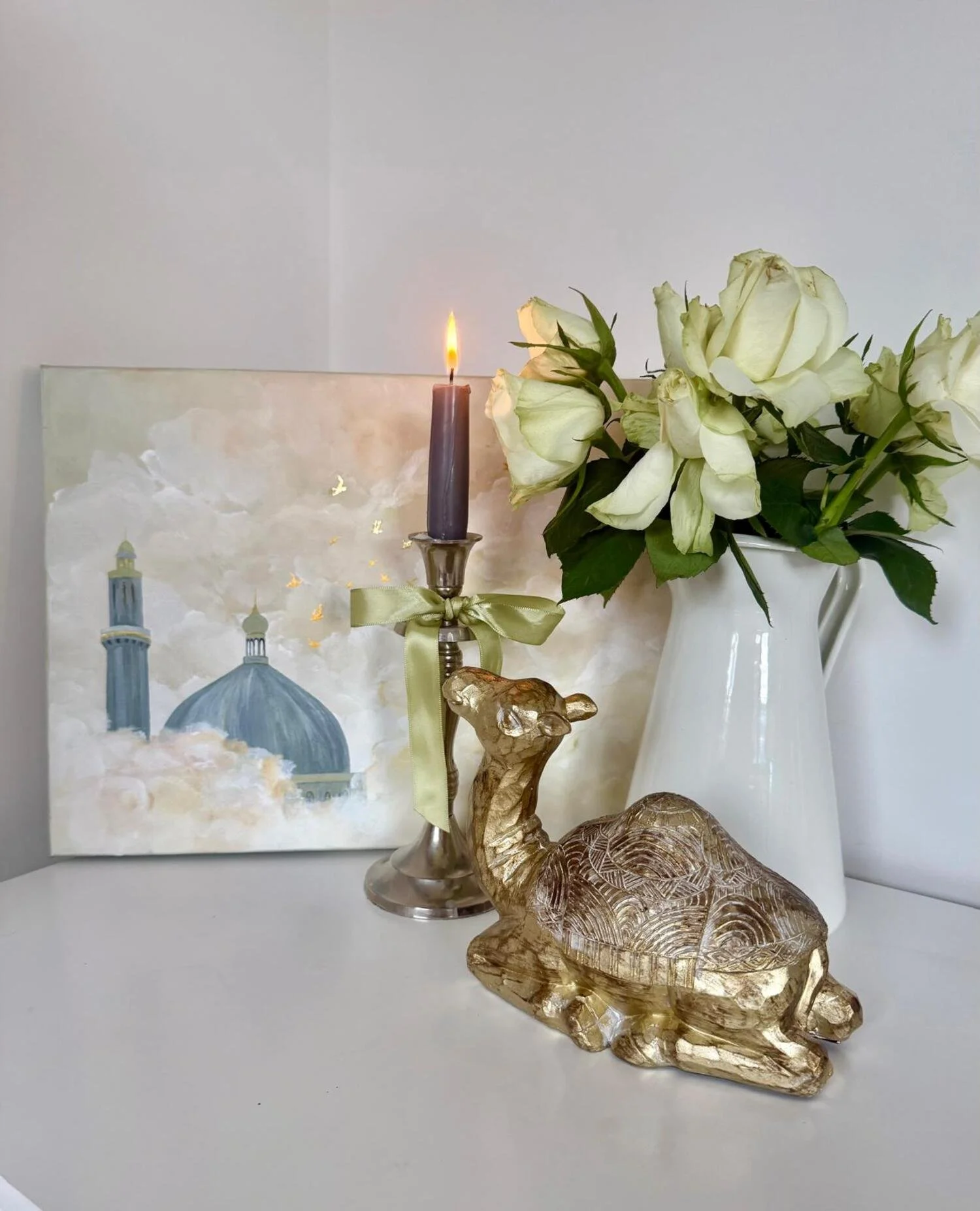 Islamische Kunst Fine Art Print Moschee mit goldenen Vögeln