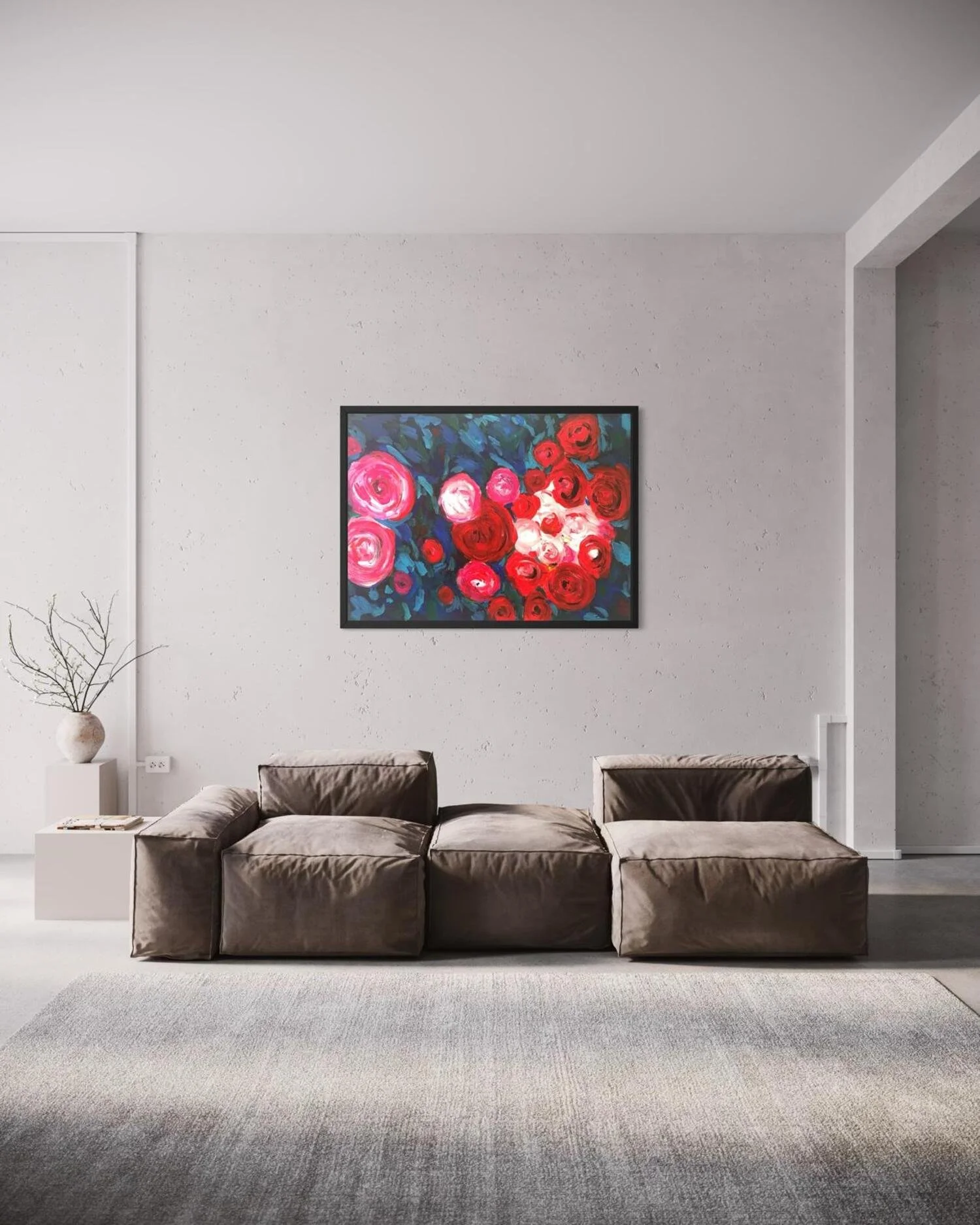 Handgemalte Acrylbilder Blumen in zarter Form