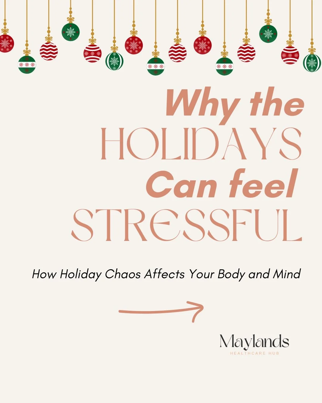 🎄 Why the Holidays Can Feel Stressful 🎄

The festive season is joyful&hellip; but it can take a toll on your stress level. As the deadlines, shopping, social events, late nights, and indulgent treats all add up your nervous system feels it.

Many f