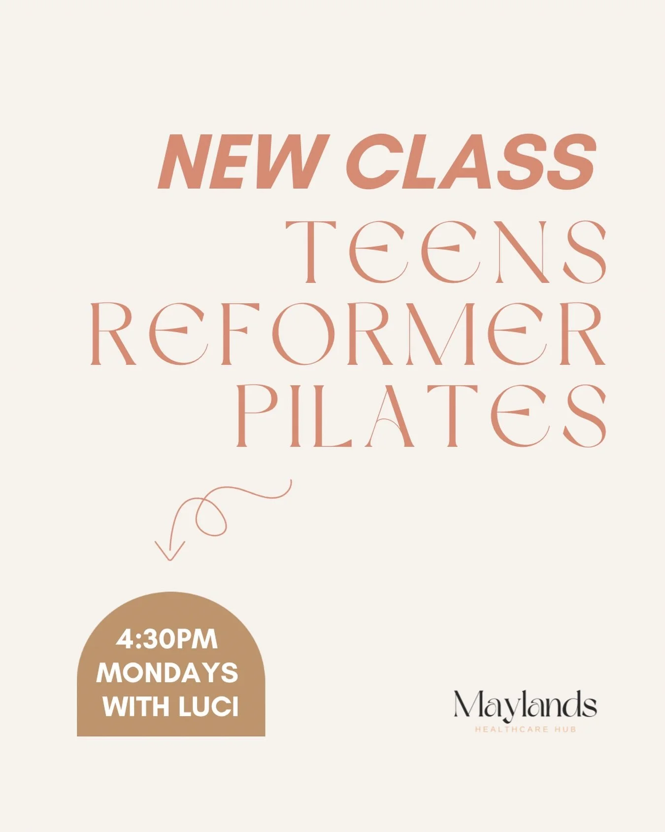 Introducing our Teen Pilates classes 🤍

A safe, supportive space for teens to move, build strength and feel confident in their bodies.

Mondays 4:30 with Luci 
$25 casual class

Booking now available via momence.

#maylandspilates #pilatesperth #tee