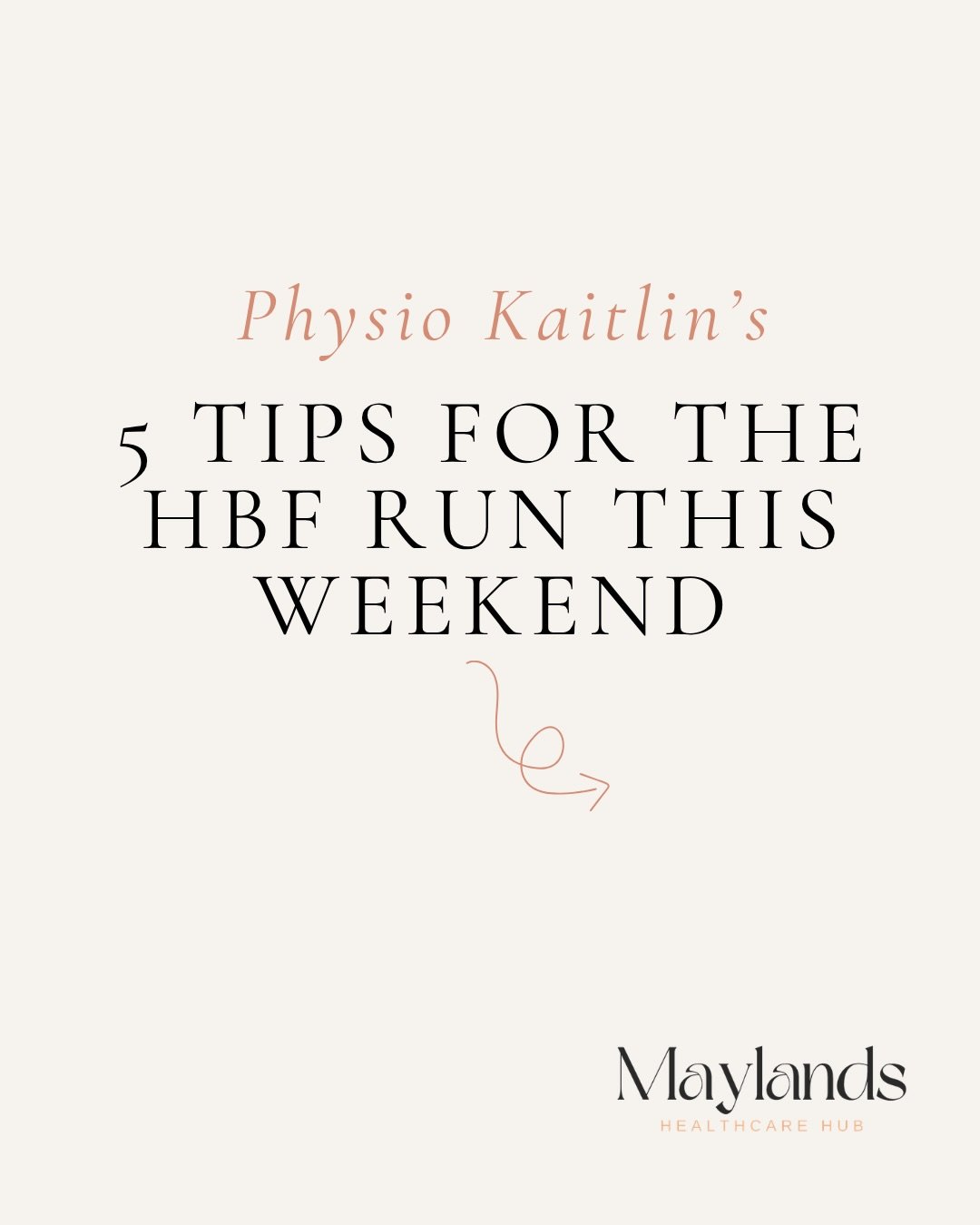 Goodluck to all of our HBF Runner this weekend 🏃🏼&zwj;♀️🎉
If you are in need of a tune up before Sunday Annabel can help you out! 

1. ALL OF THE HARD WORK IS DONE

This is the time to bank your energy so you aren&rsquo;t risking any &lsquo;race b