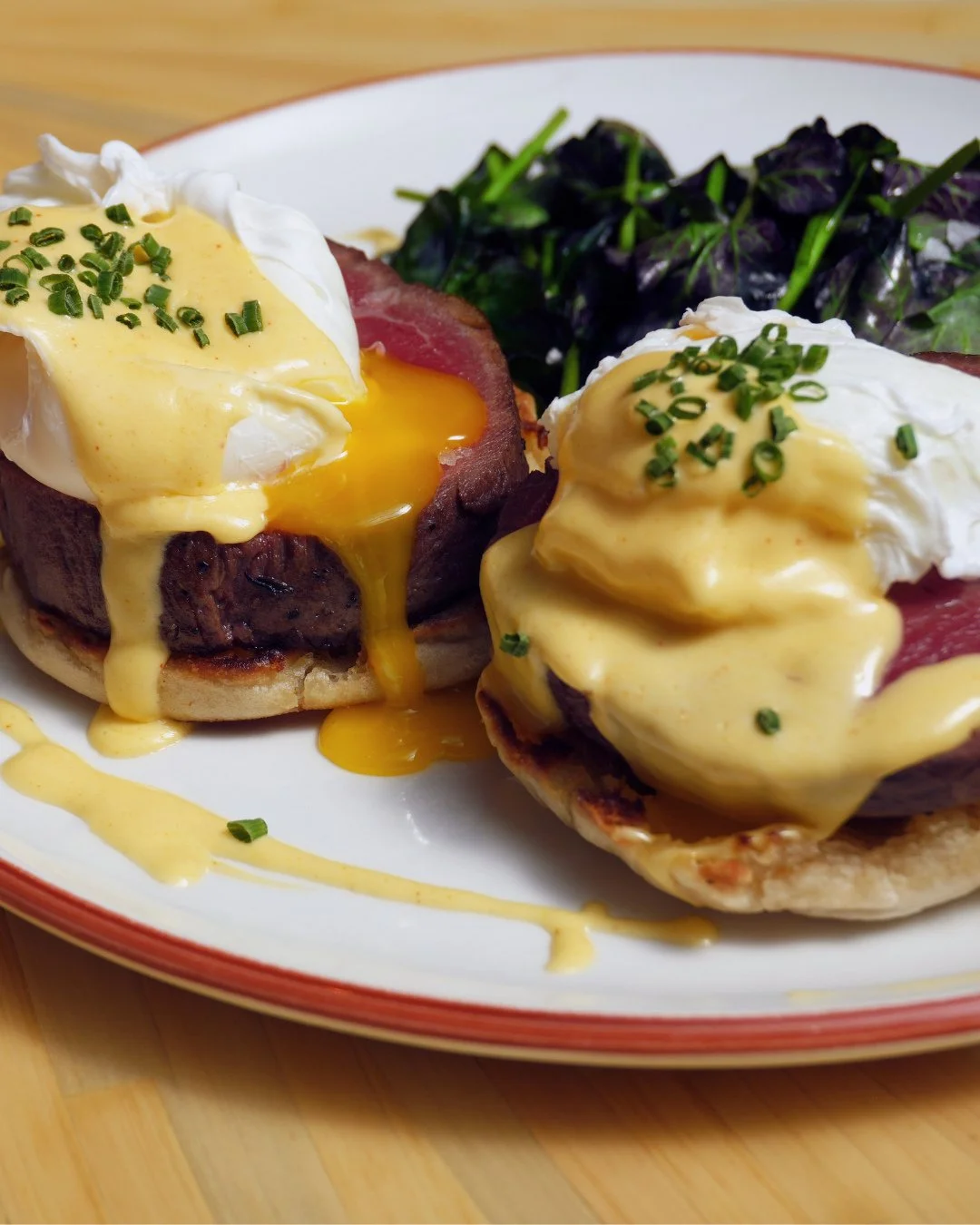 Who's already thinking brunch?⁠
⁠
Join us this weekend for Steak &amp; Eggs Benedict.