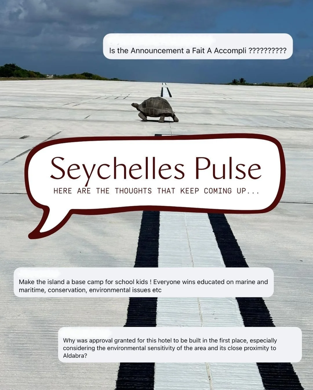 Some say the real conversation happens in the comments! We&rsquo;ve compiled recurring themes from discussions across social media connected to Assomption and Aldabra.
Although many of these comments were posted publicly, we&rsquo;ve removed names, s