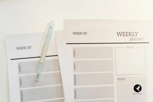 weekly planner page