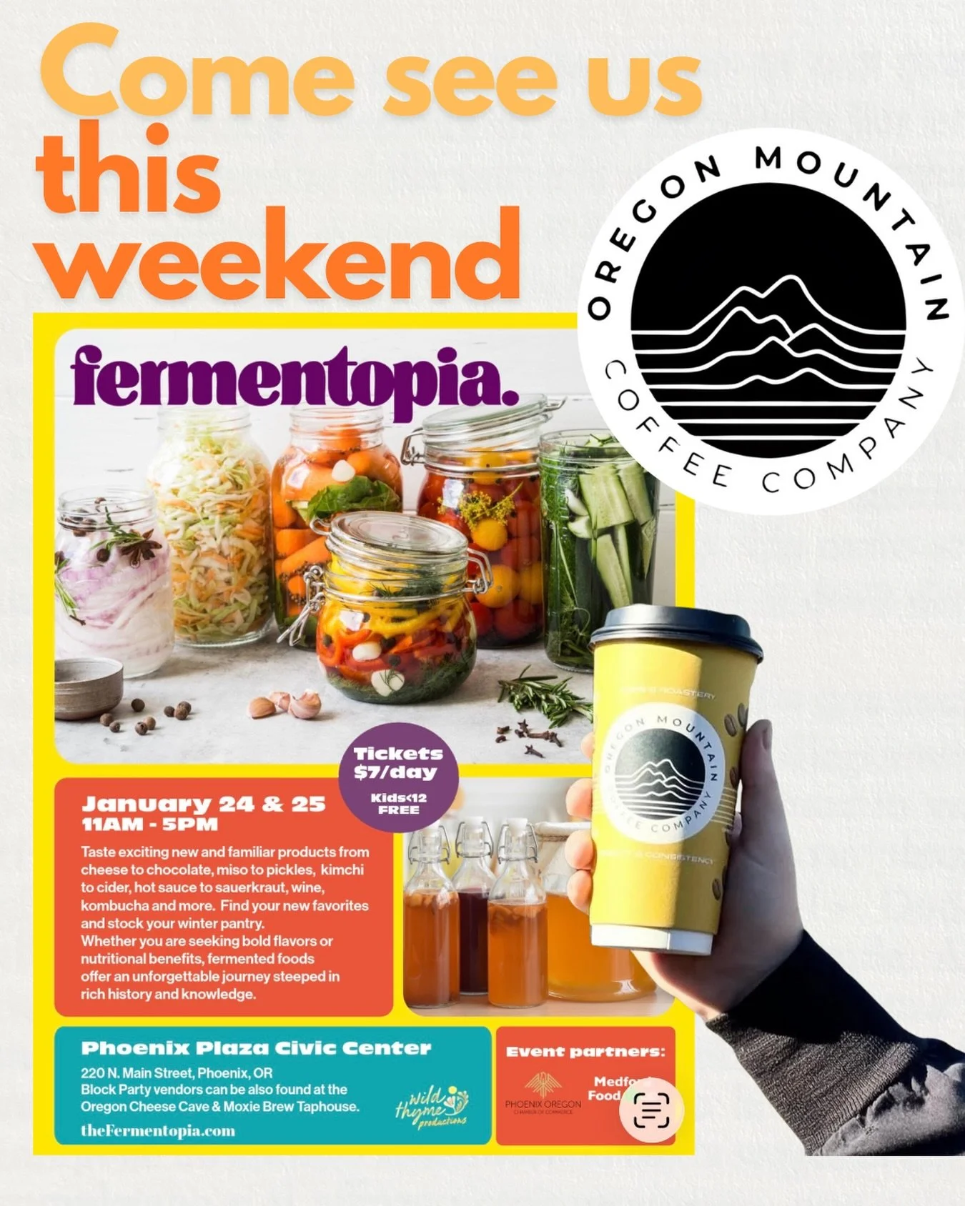 Swing by @thefermentopia in Phoenix, Oregon this weekend! We'll have samples and our specialty coffee beans available for purchase on Saturday and Sunday. See you soon! 

#local #specialtycoffeeroaster #southernoregon #organic #knowyourroaster