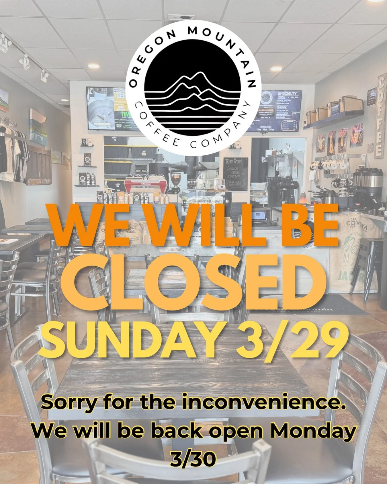 We&rsquo;ll be closed this Sunday, March 29, and will reopen Monday at 7 AM with our regular hours.

Thank you for your continued support&mdash;we appreciate you and hope you have a wonderful rest of your week!