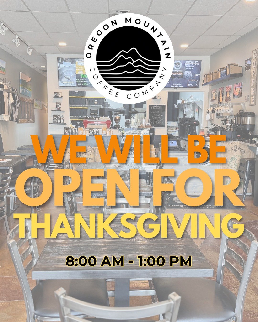 We will be open for Thanksgiving (8AM-1PM) and look forward to being your morning stop before all the gatherings. 

#thanksgiving #open #localbusiness #coffeetime☕ #medfordoregon