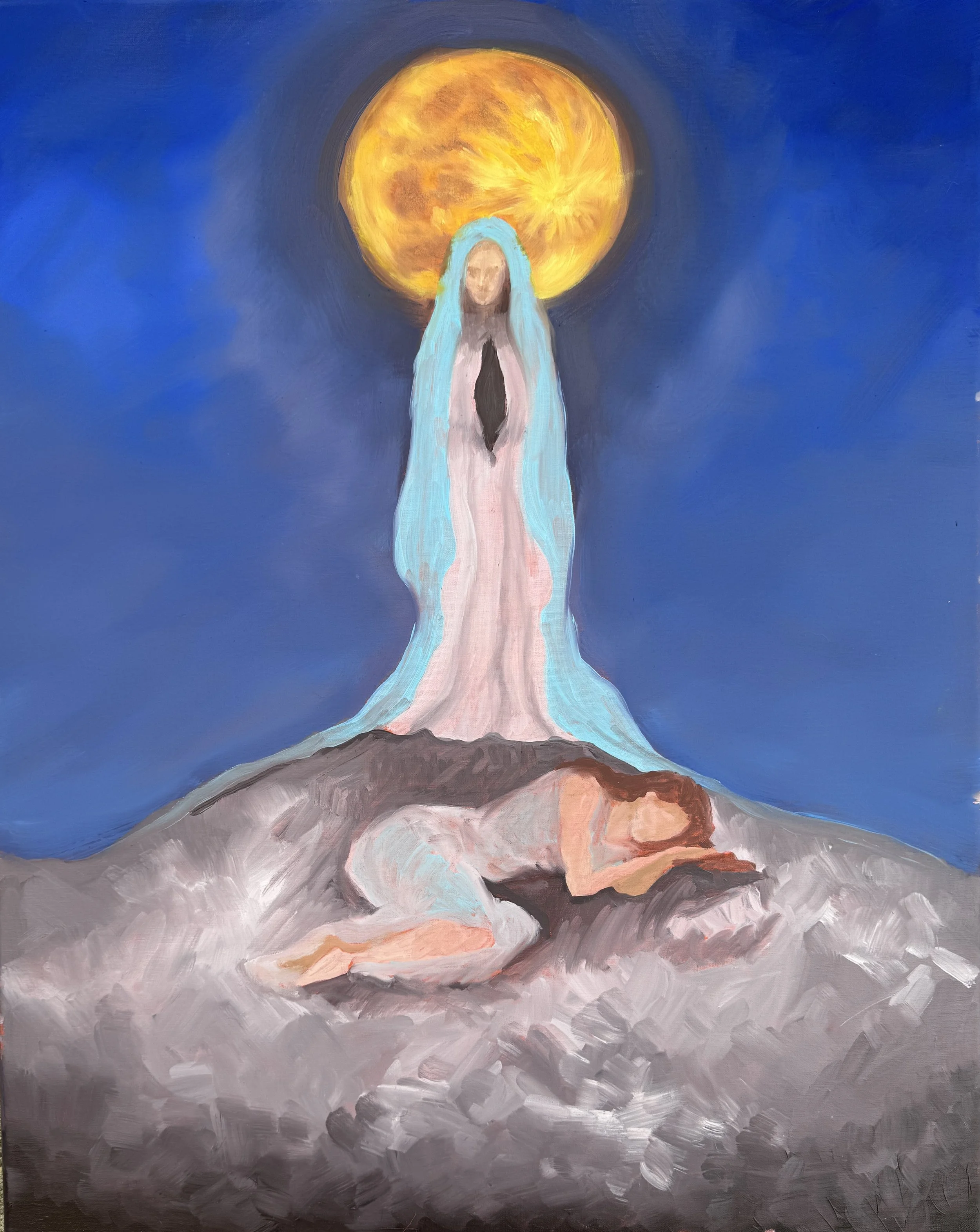  
The Price of Quiet Rest (in progress) 
My pain comes out of hiding at night,  
at least the kind that resides in my bones. 
It might be that I sleep,  
fetally folded,  
in on myself,  
tucked in,  
but not held anymore.  
Will I ever be held again