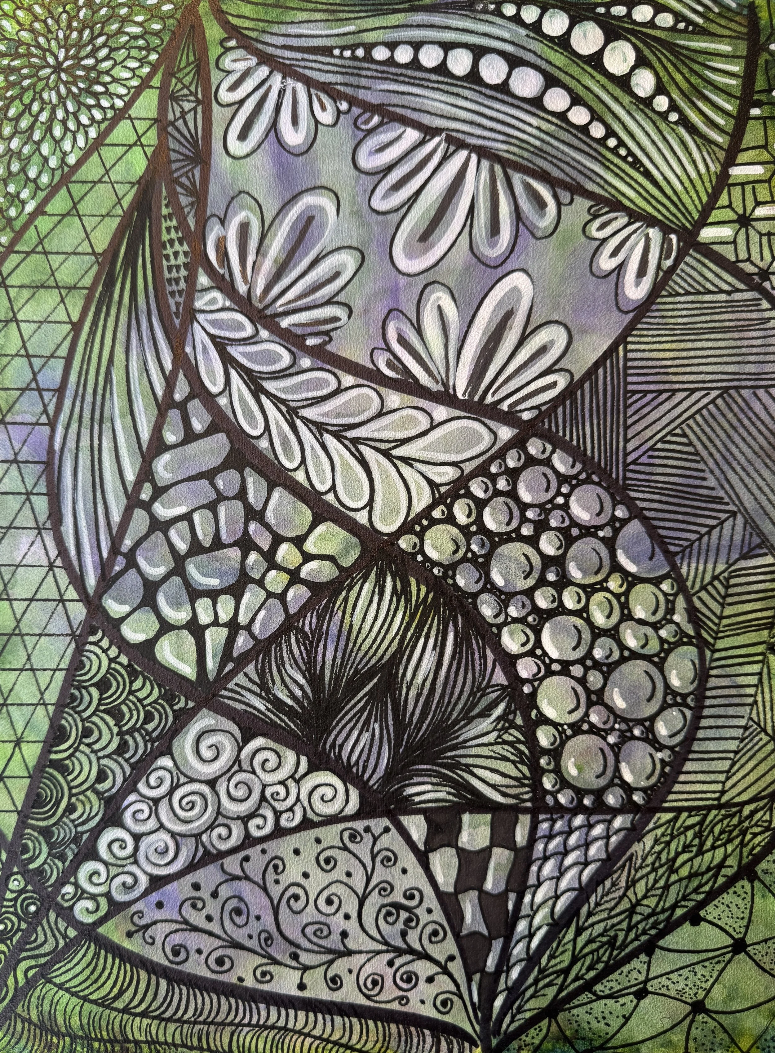 Watercolor and Ink Zentangle