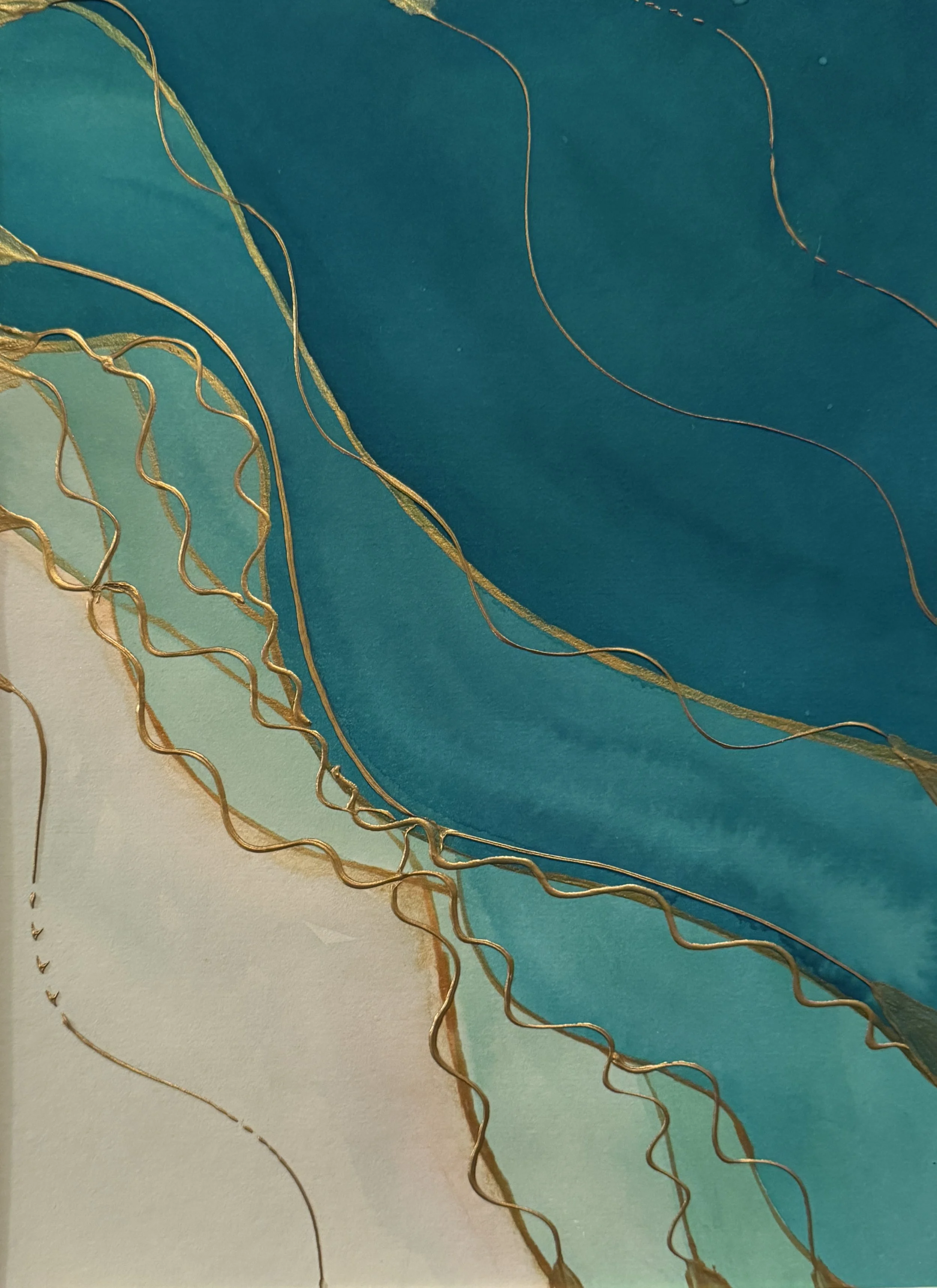 Watercolor Golden Abstract