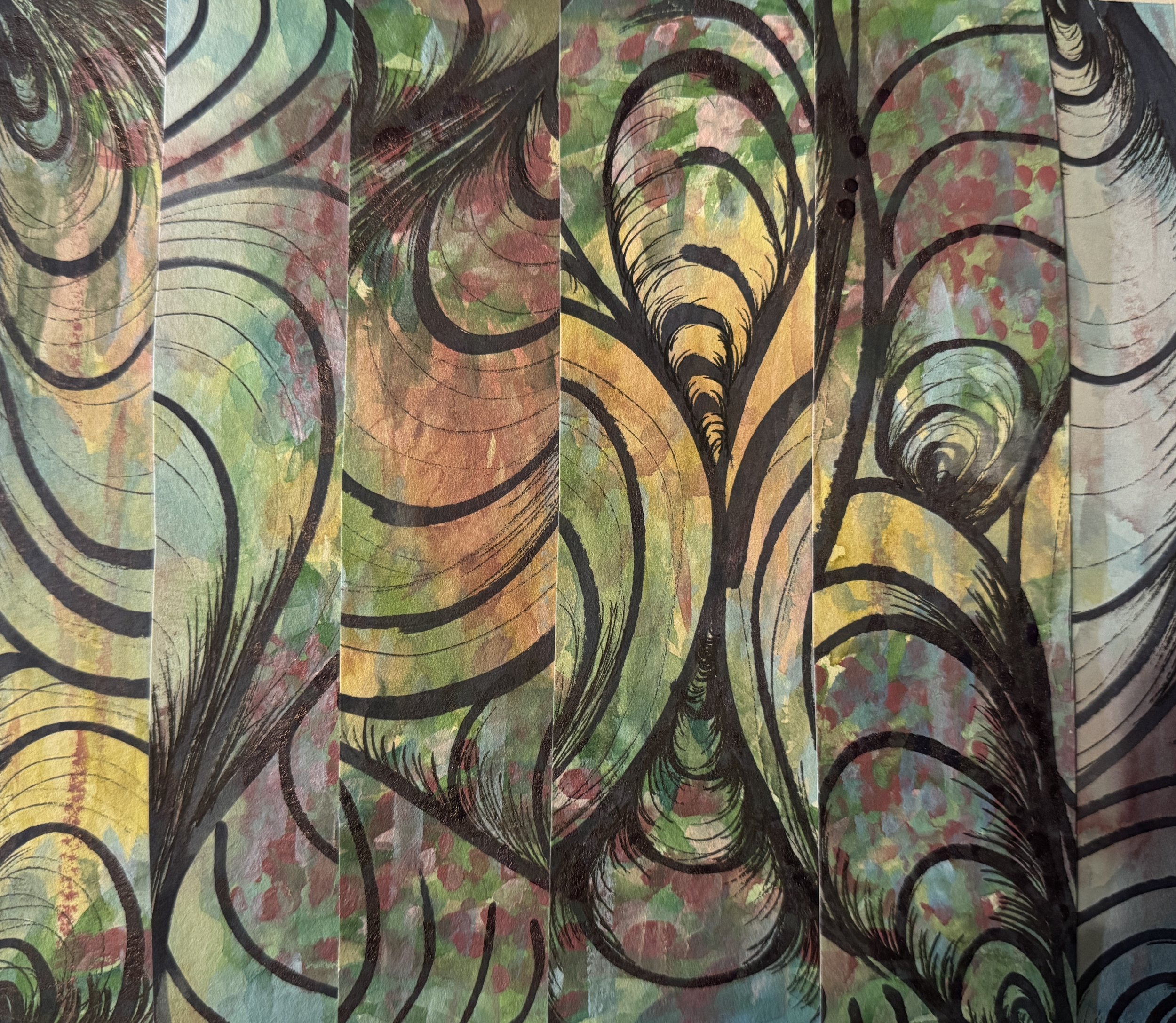Enfolded Errors (Watercolor and Ink)